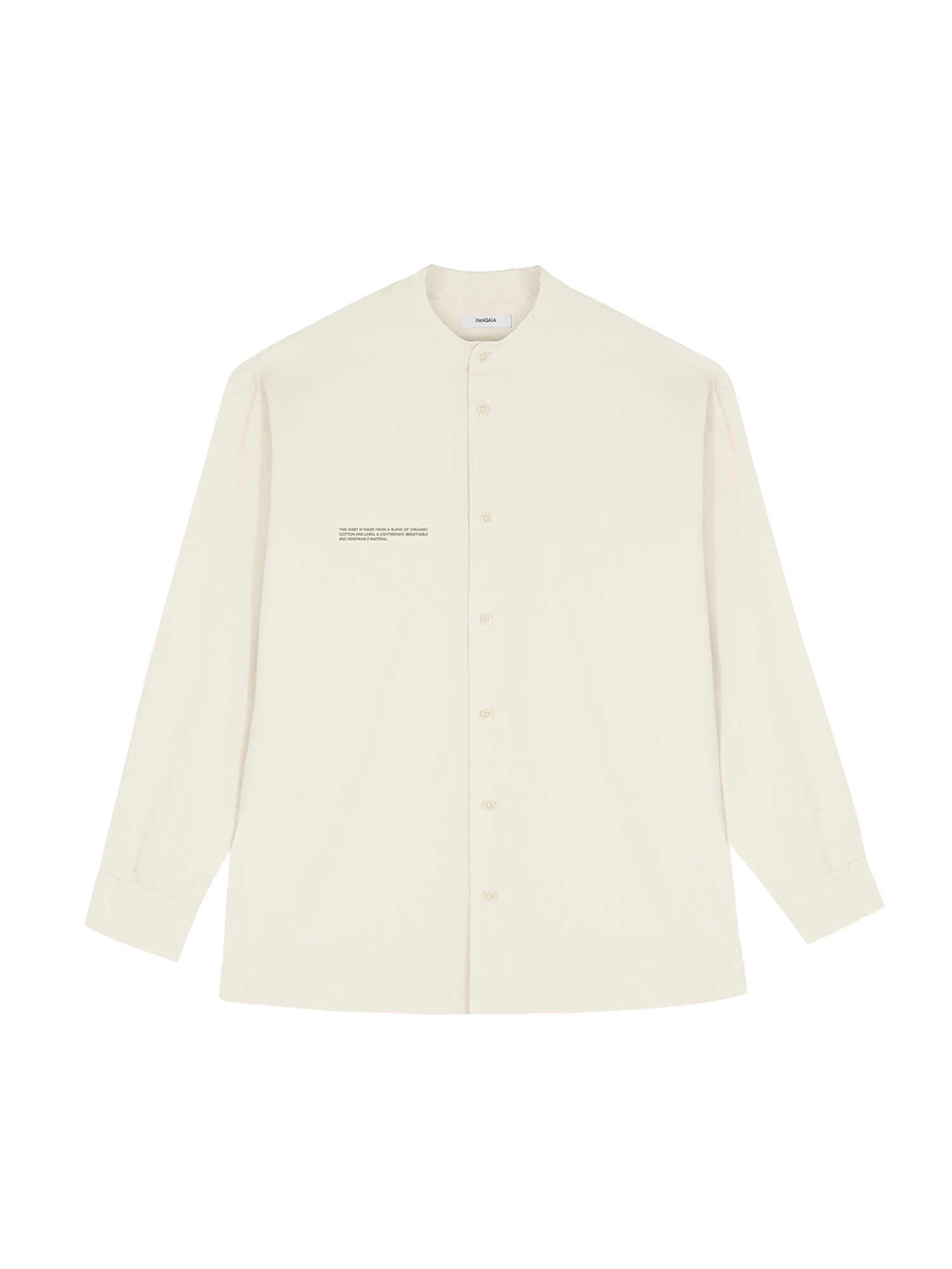 Lotus White Mandarin Collar Linen Shirt