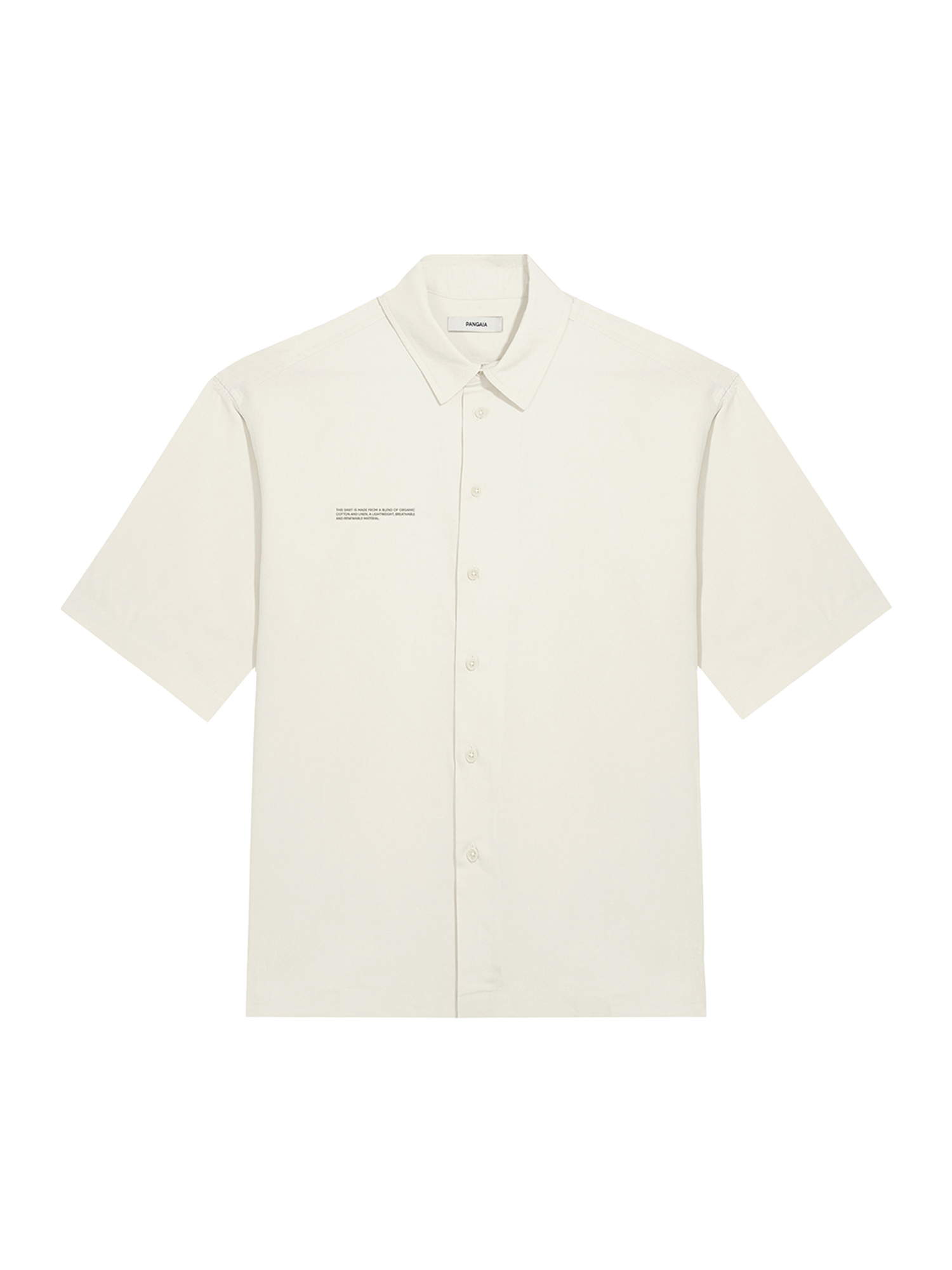 Organic Cotton Linen Short Sleeve Shirt - Limestone - Pangaia