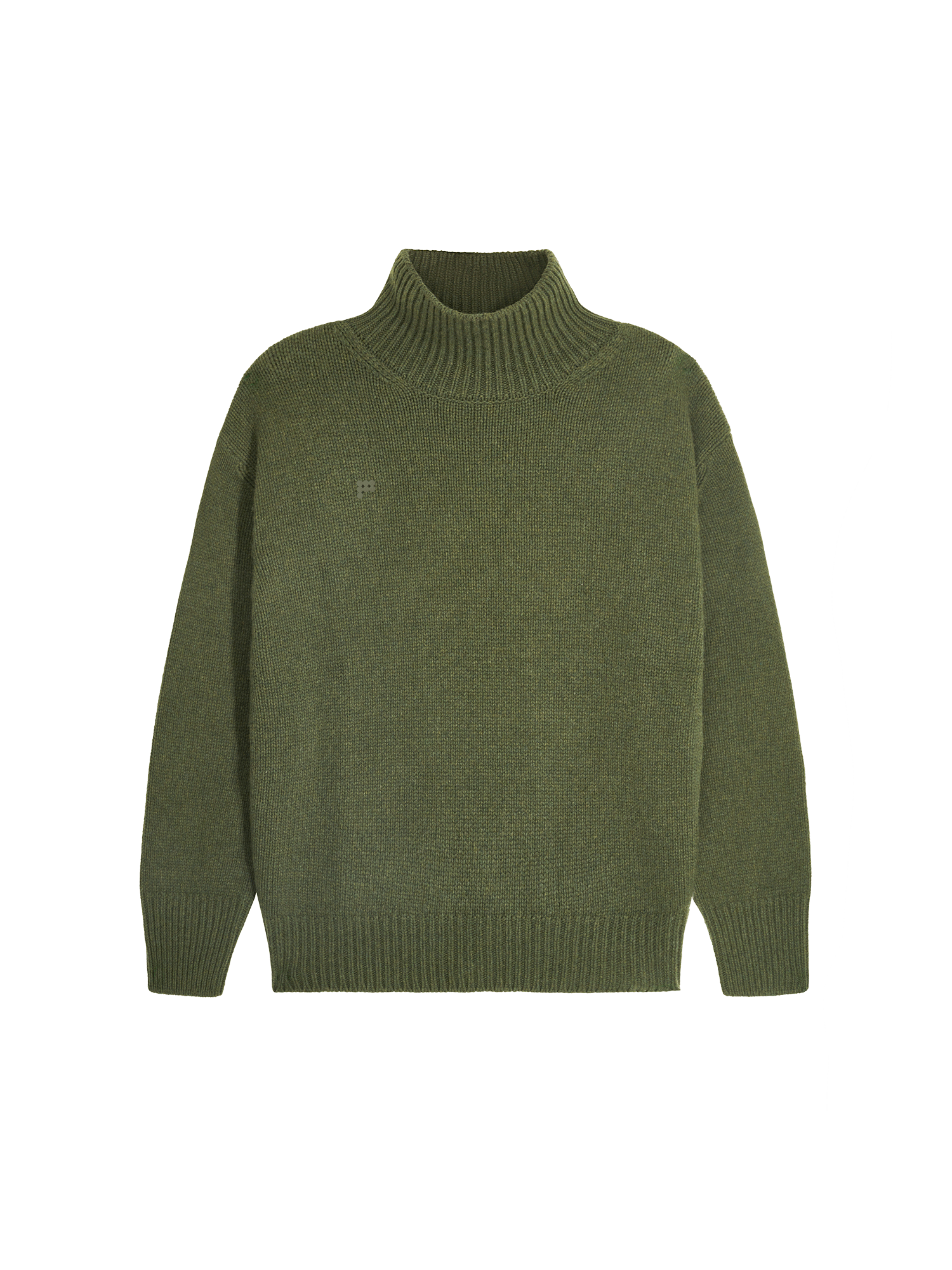 Men s Recycled Cashmere Turtleneck Sweater rosemary green