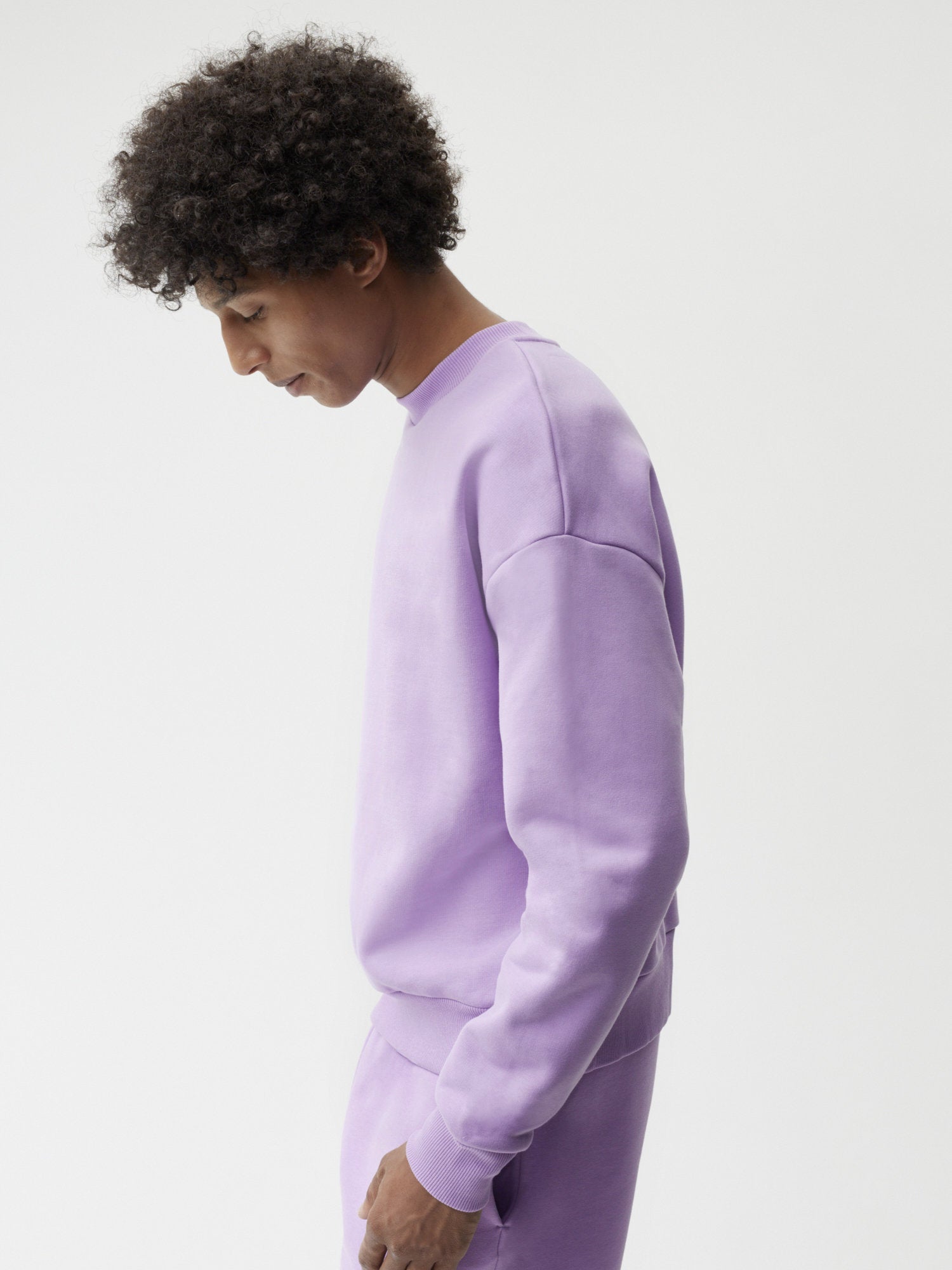 Heavyweight-Recycled-Cotton-Sweatshirt-Orchid-Purple-Male-Model-1