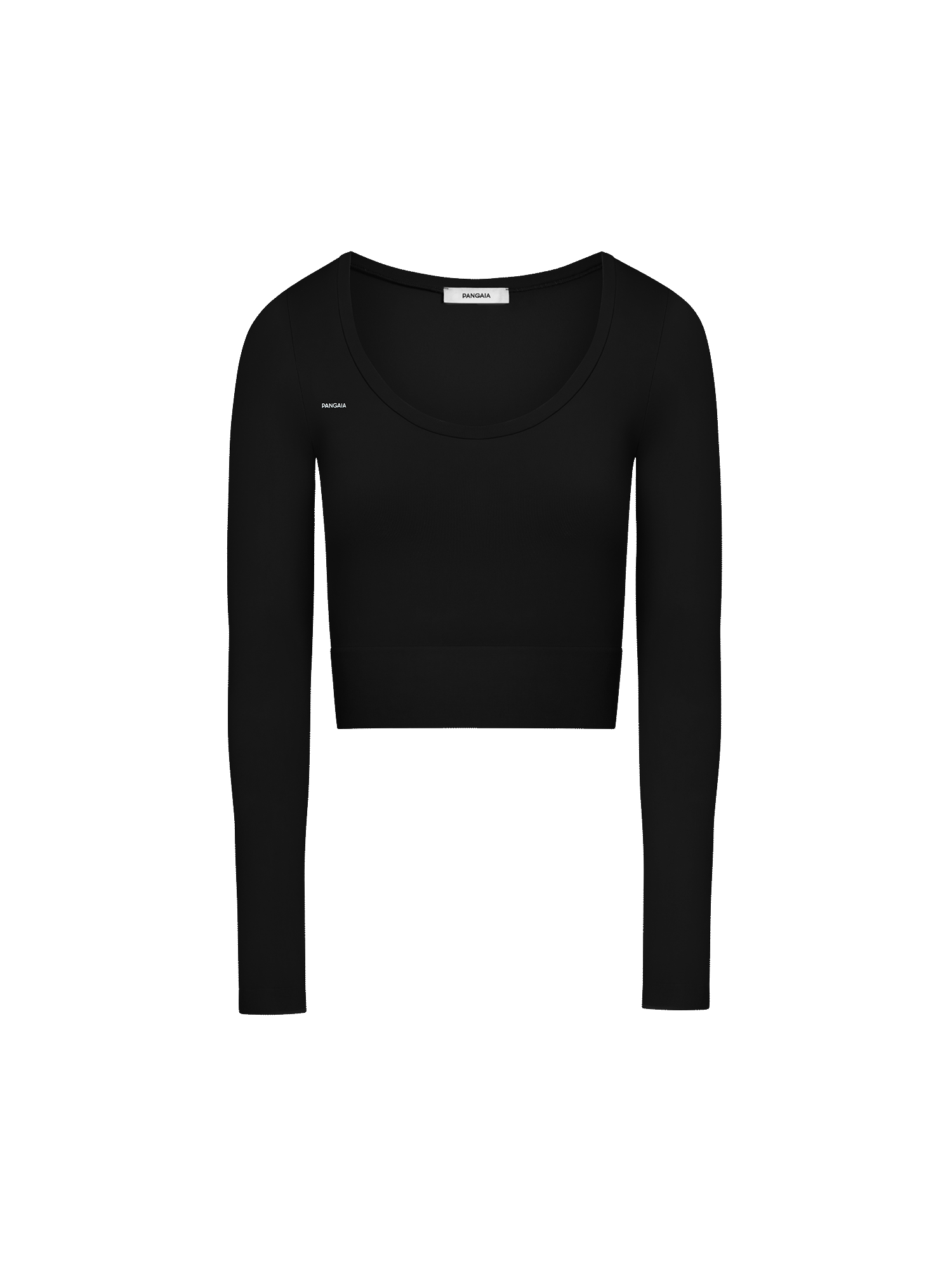 Women's Cropped Long-Sleeved T-Shirt - Black