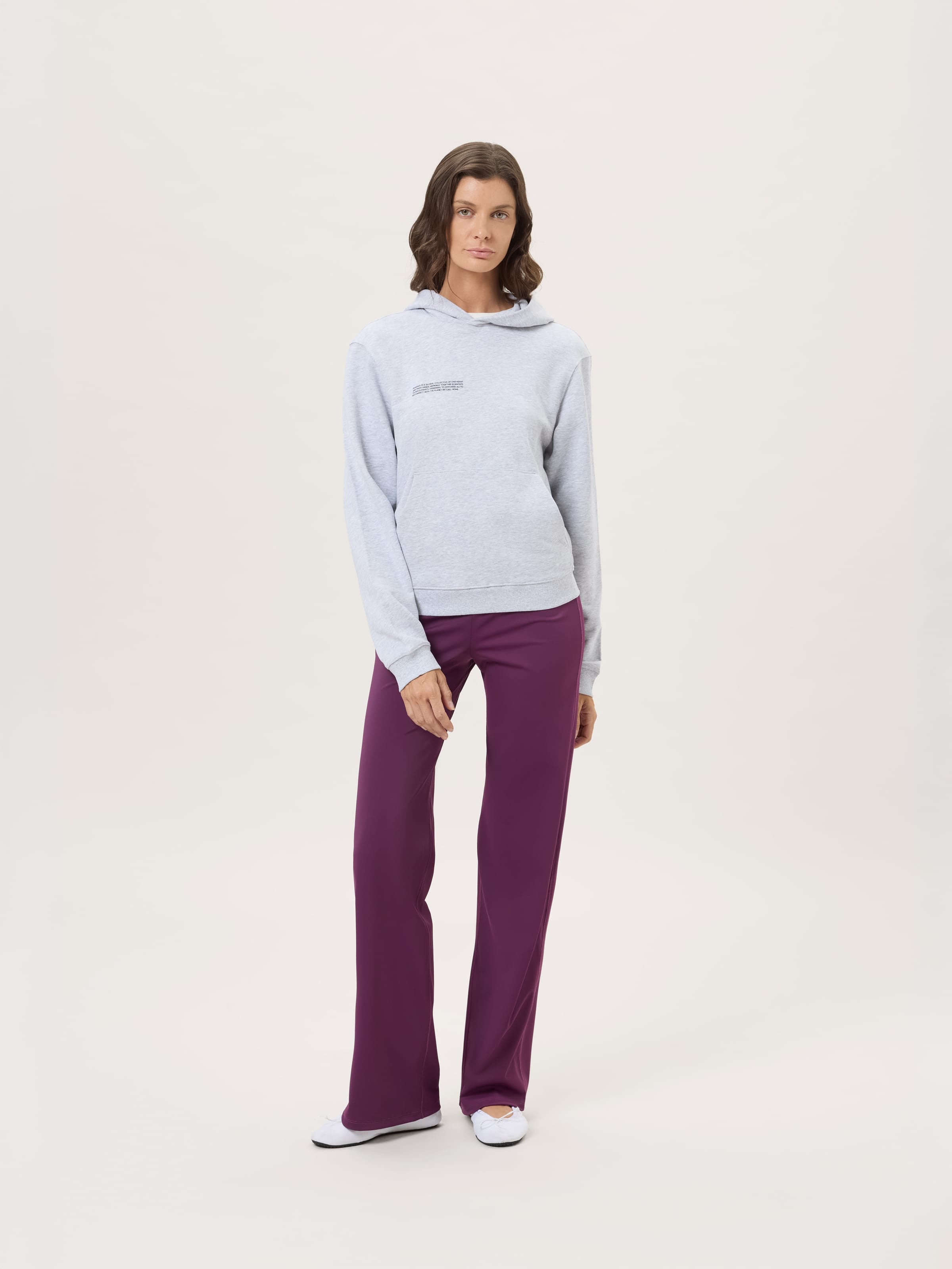 Womens Midweight Hoodie—Grey Marl