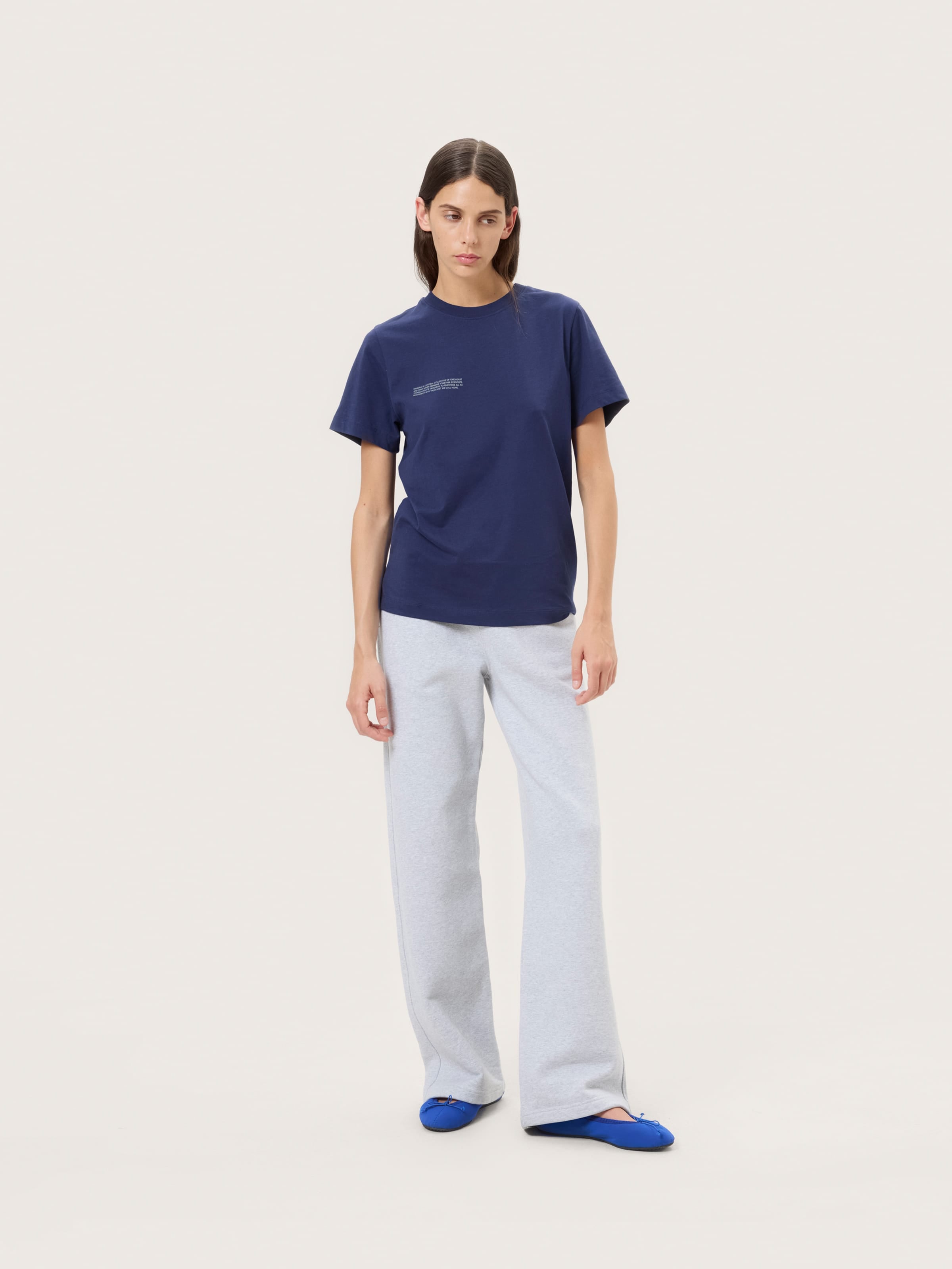 Womens Midweight Straight Leg Track Pants—Grey Marl