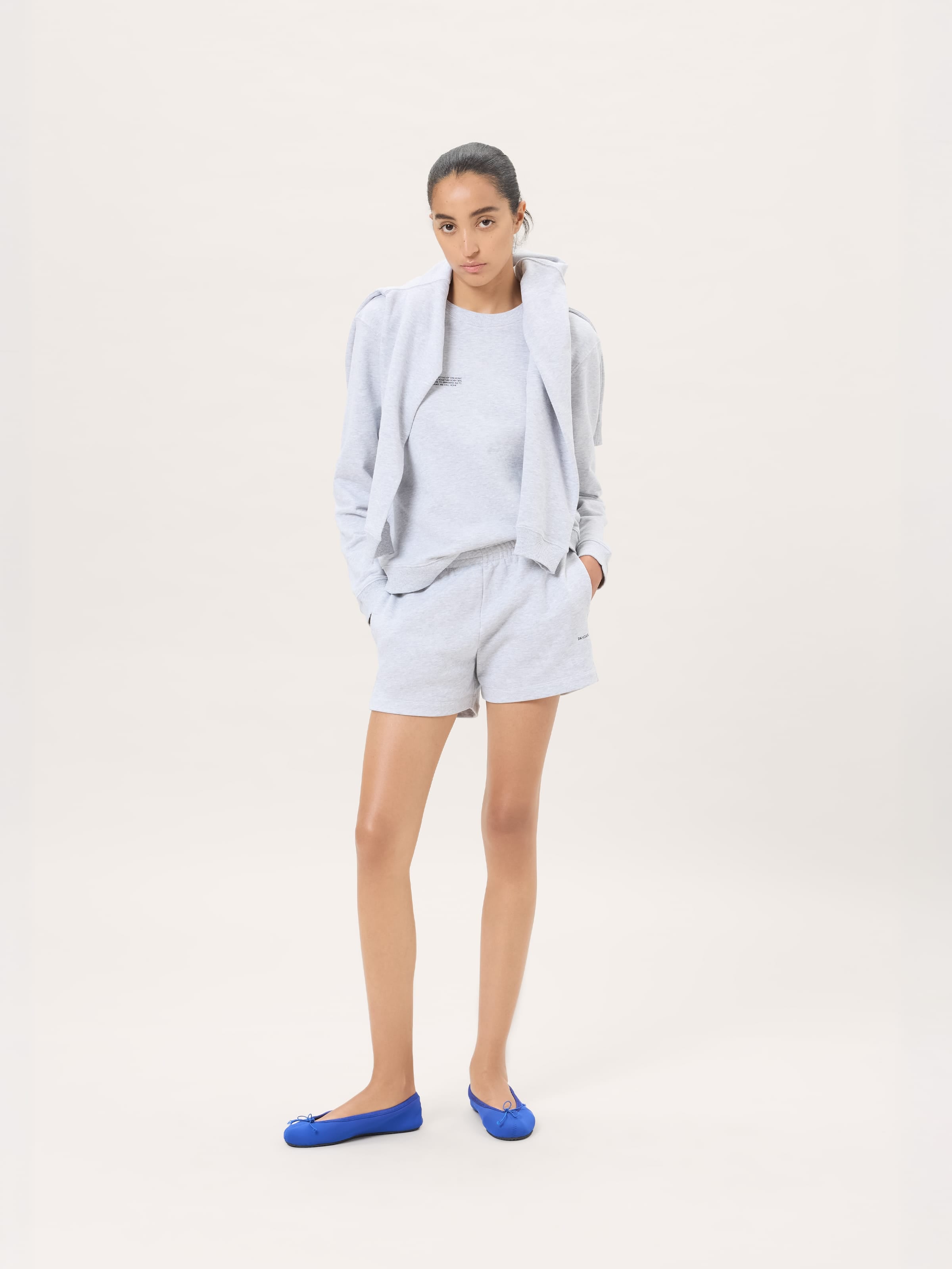 Womens Midweight Shorts—Grey Marl