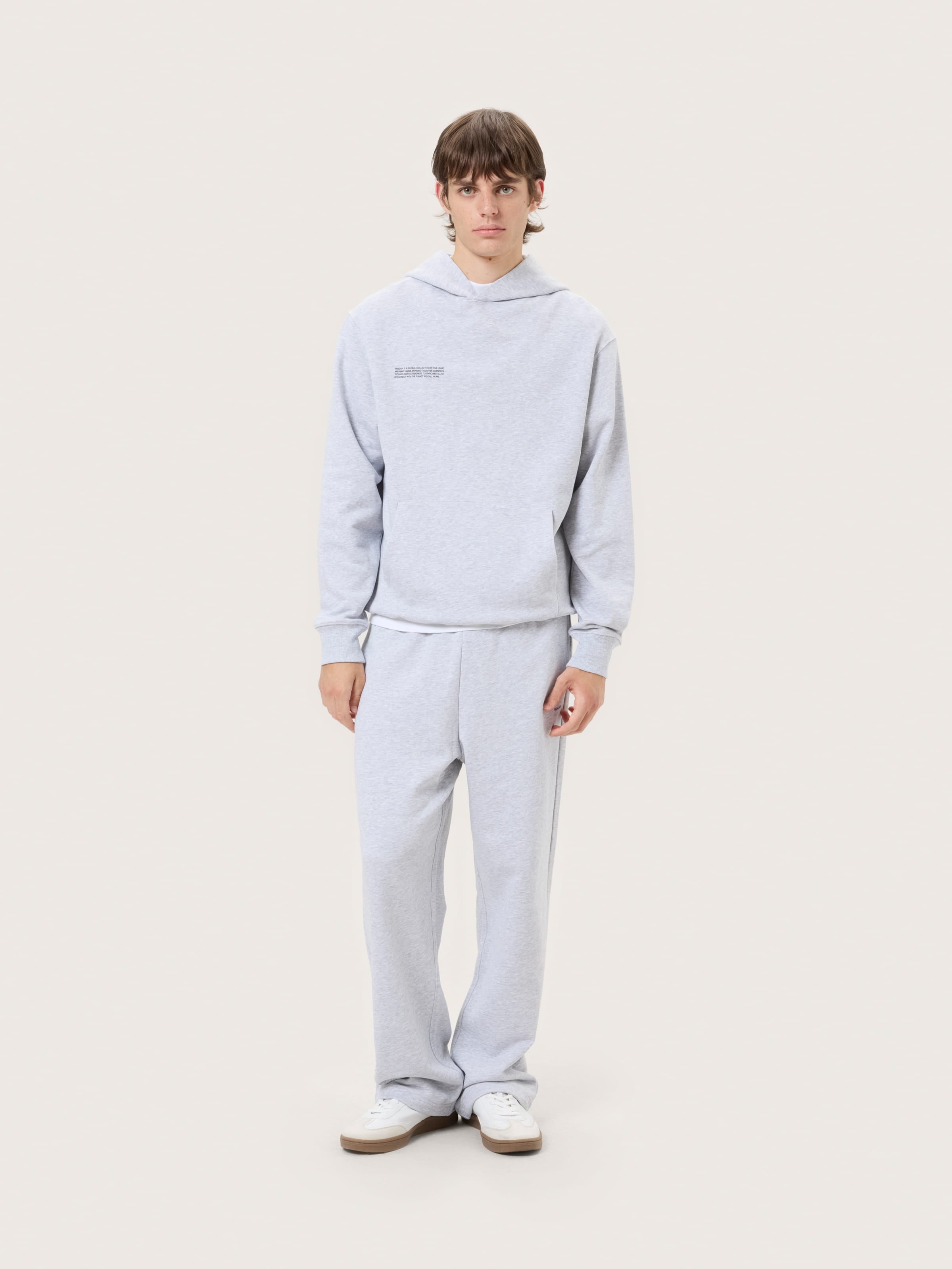 Mens Midweight Straight Leg Track Pants—Grey Marl