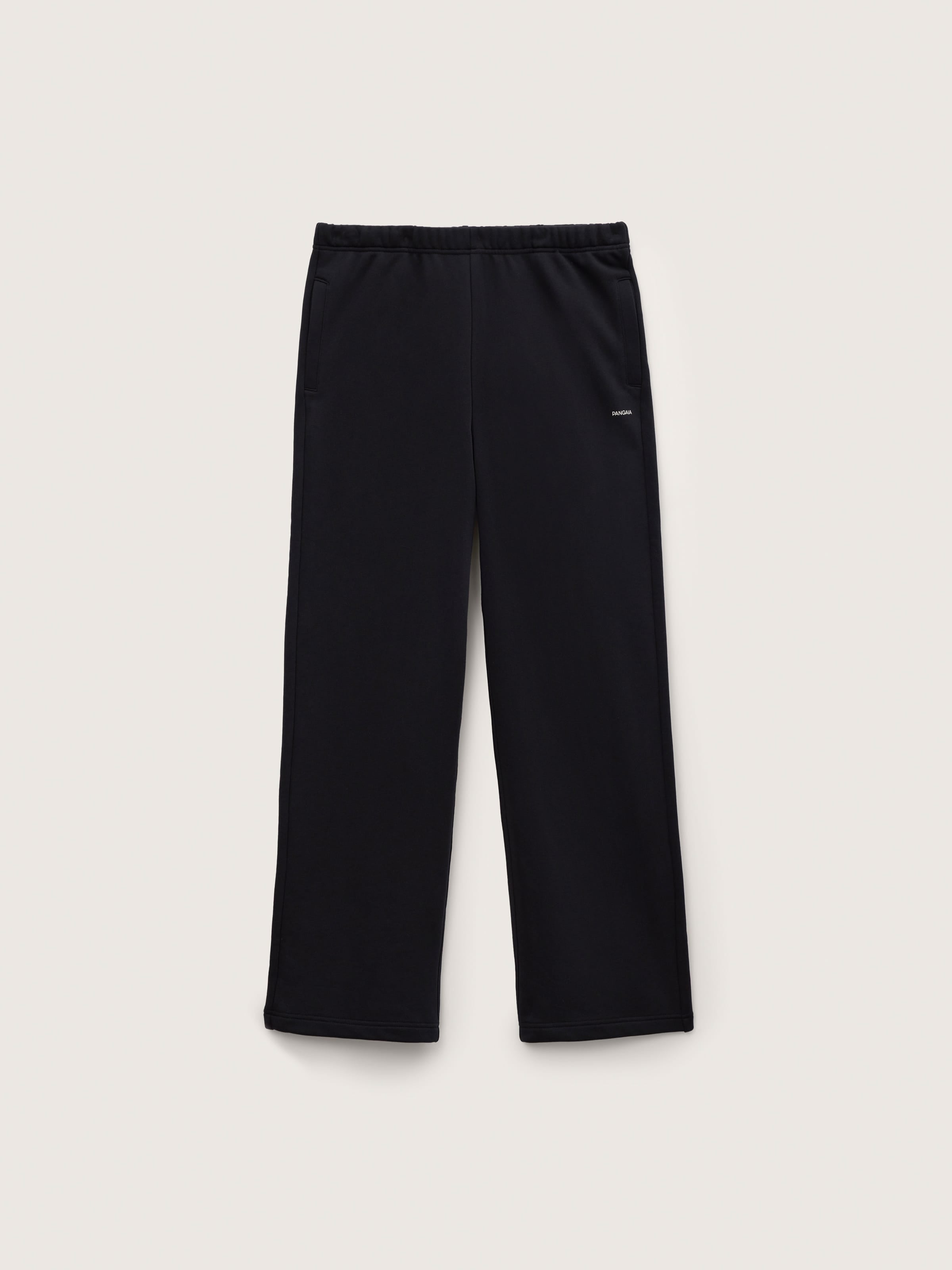 Mens Midweight Straight Leg Track Pants—Black