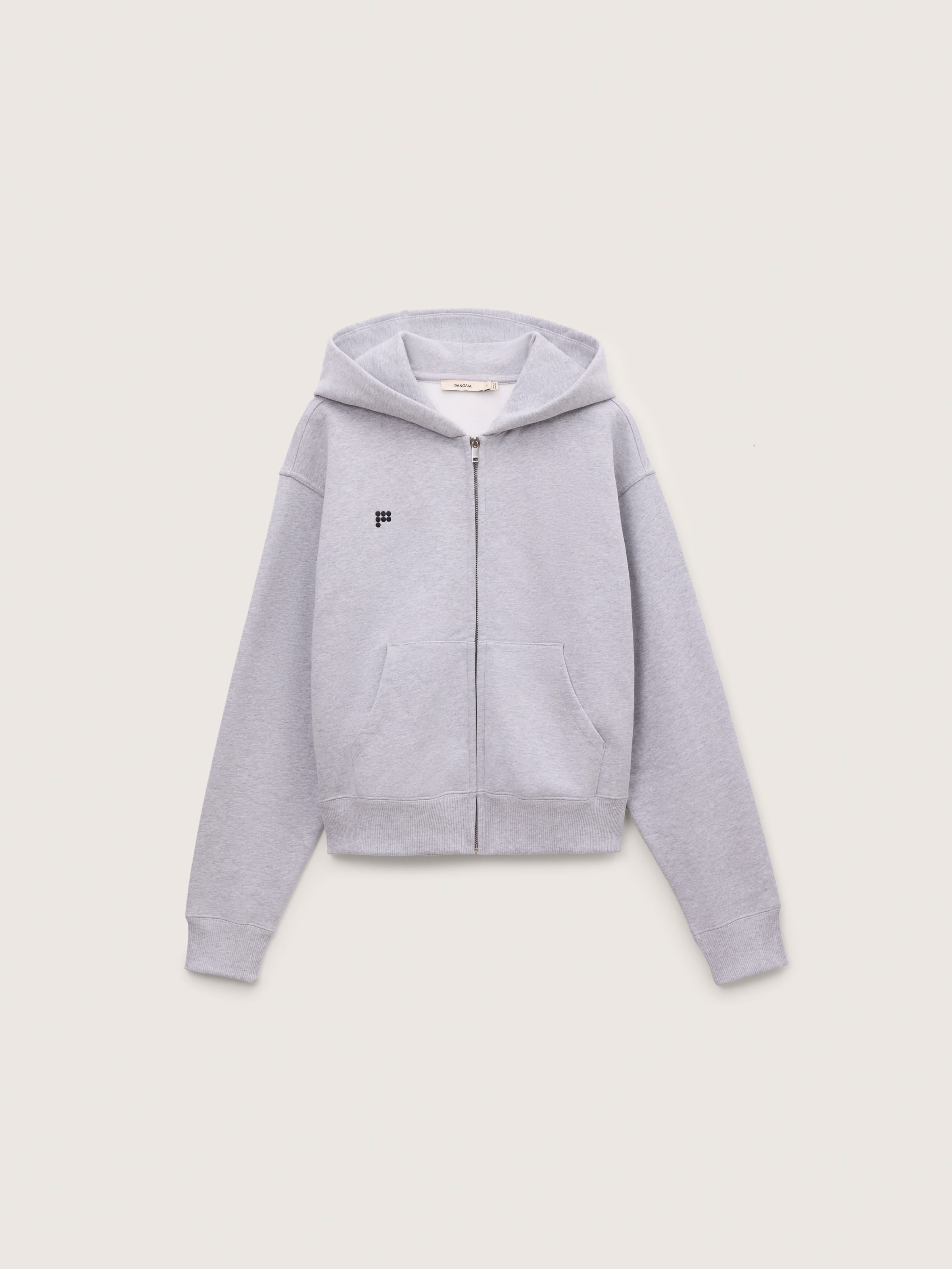 Womens Heavyweight Zip Up Hoodie—Grey Marl