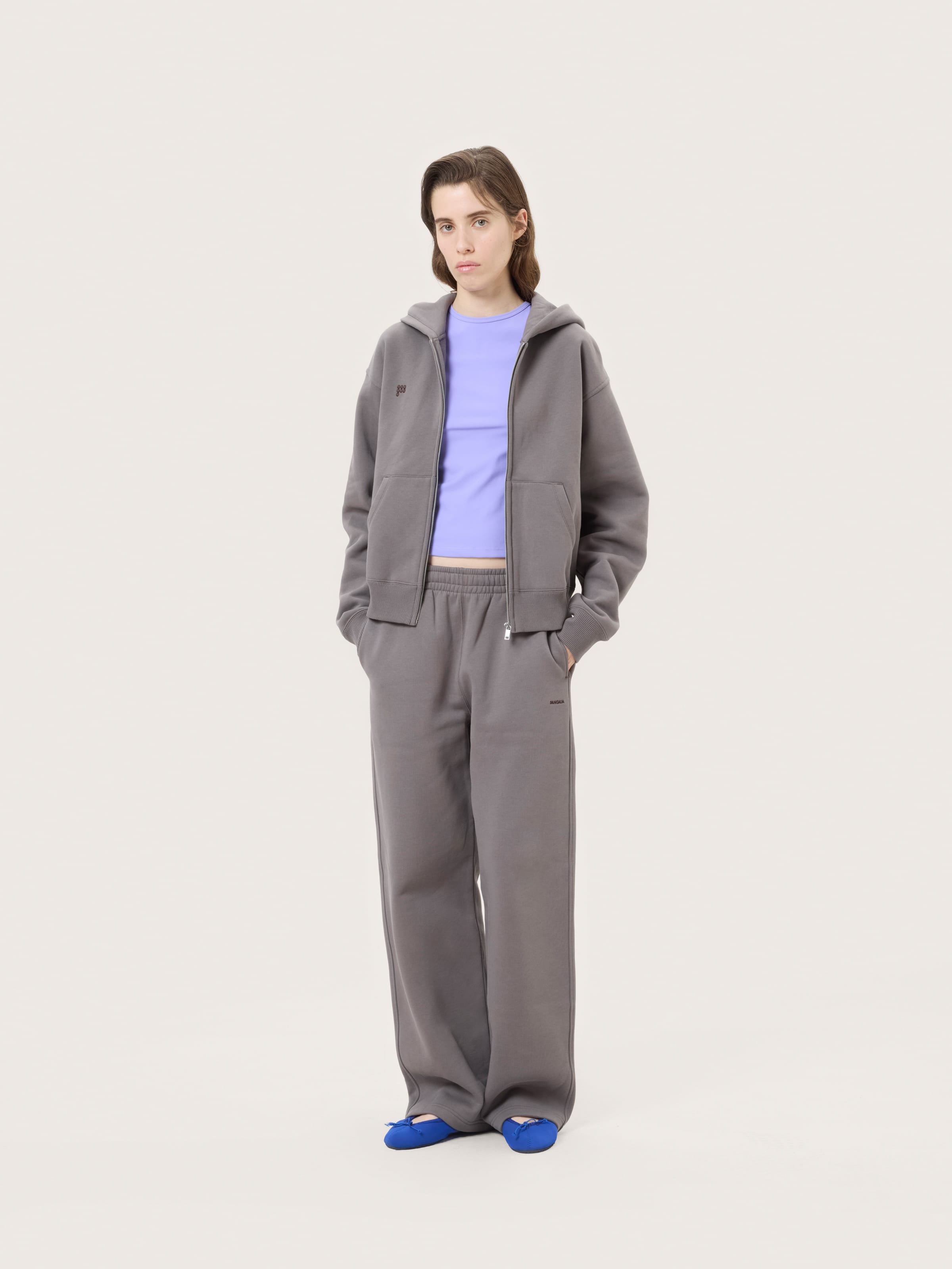 Womens Heavyweight Straight Leg Track Pants—Slate Escape