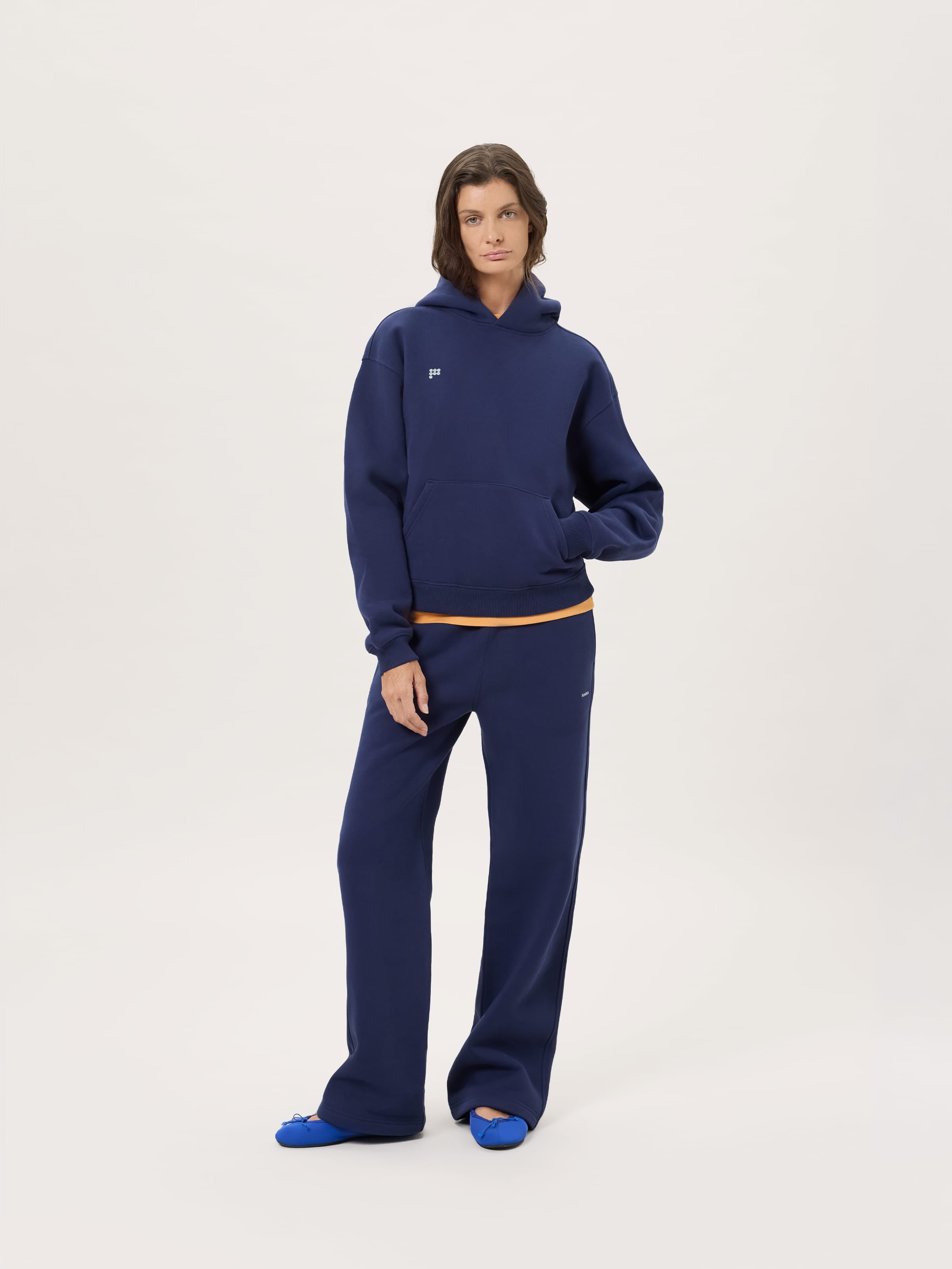 Womens Heavyweight Straight Leg Track Pants—Ocean Navy