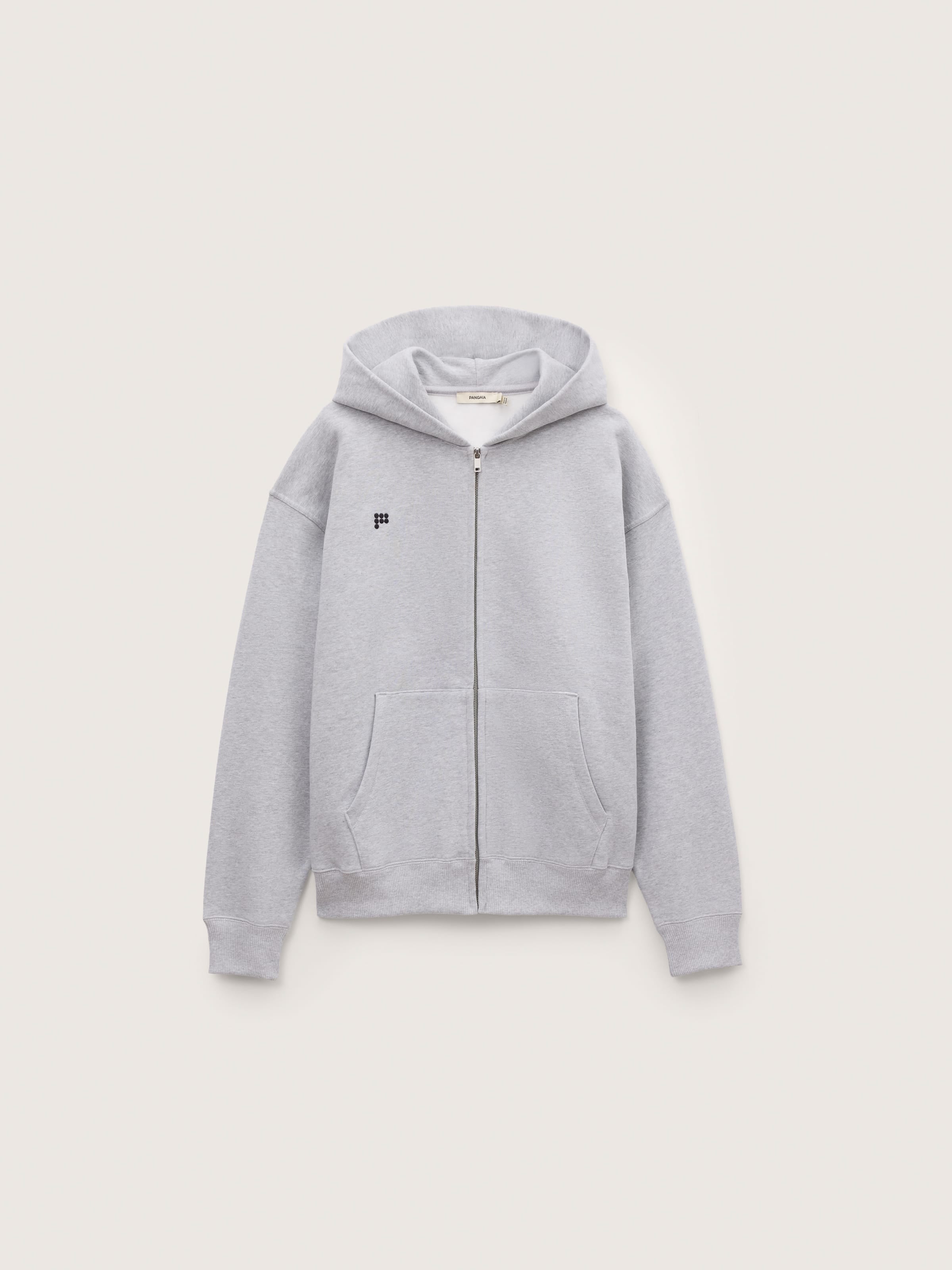 Mens Heavyweight Zip Up Hoodie—Grey Marl