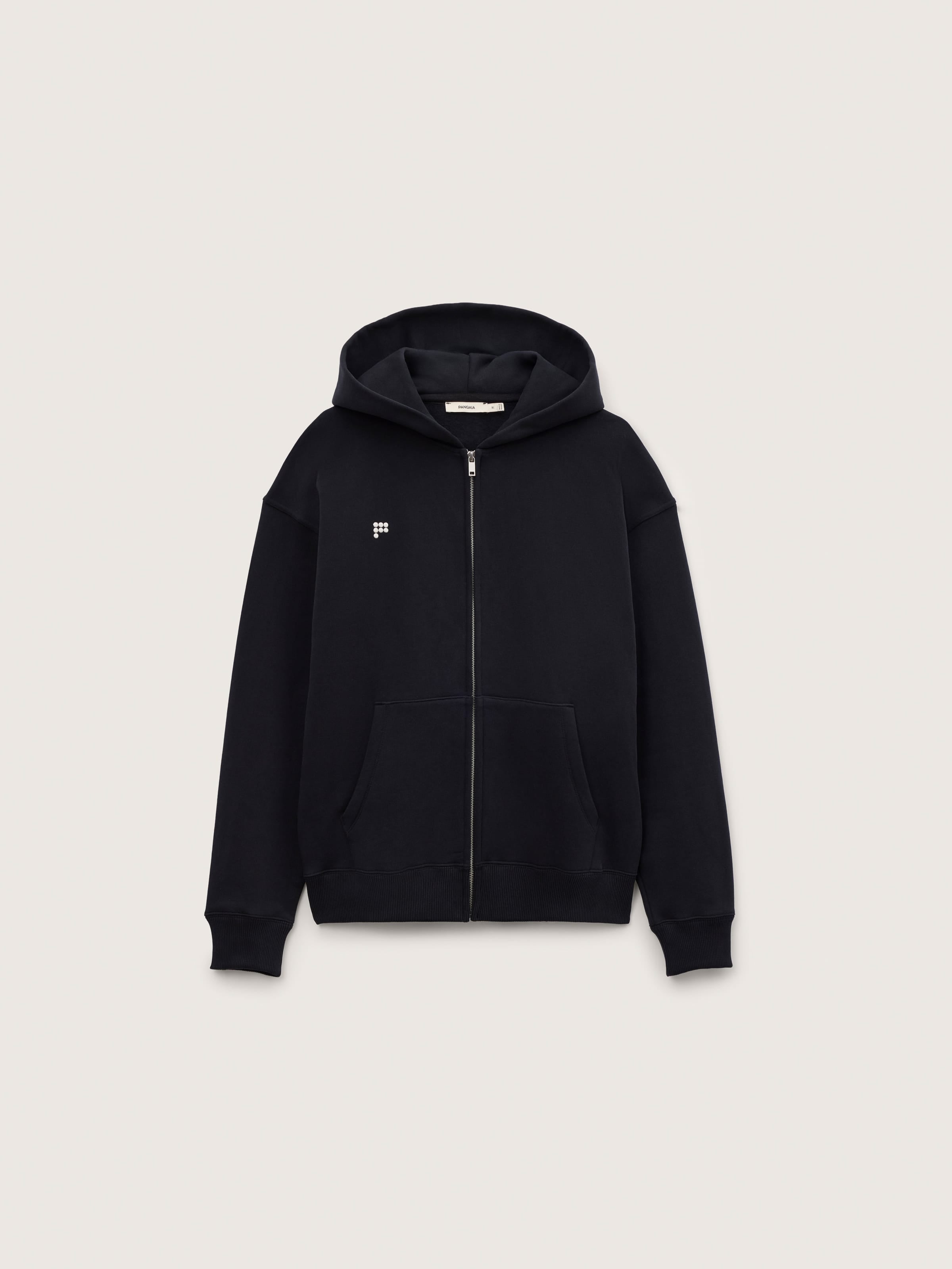 Mens Heavyweight Zip Up Hoodie—Black