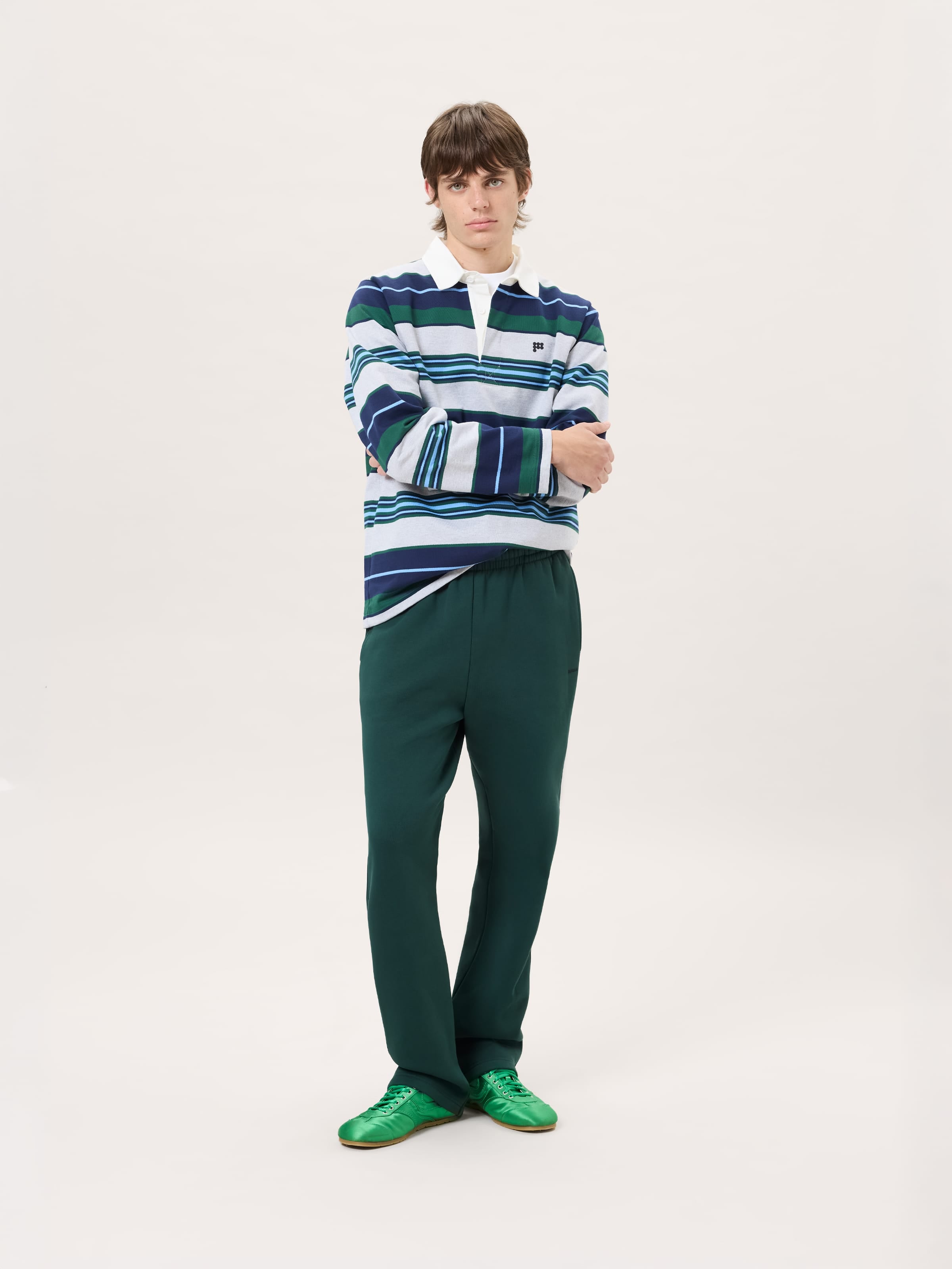 Mens Heavyweight Straight Leg Track Pants—Depth Green