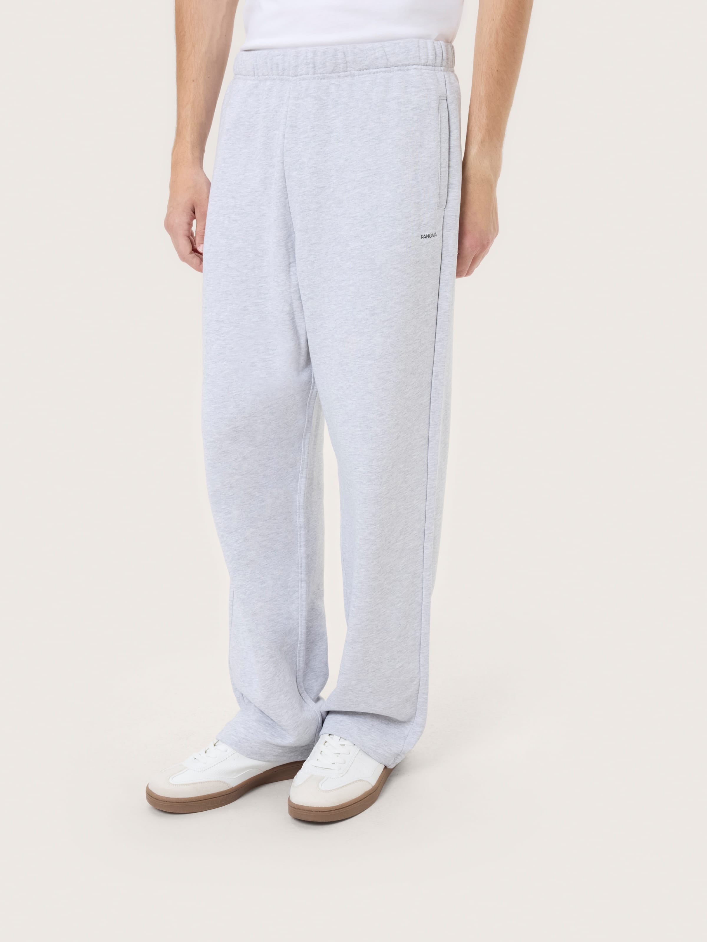 Mens Heavyweight Straight Leg Track Pants—Grey Marl