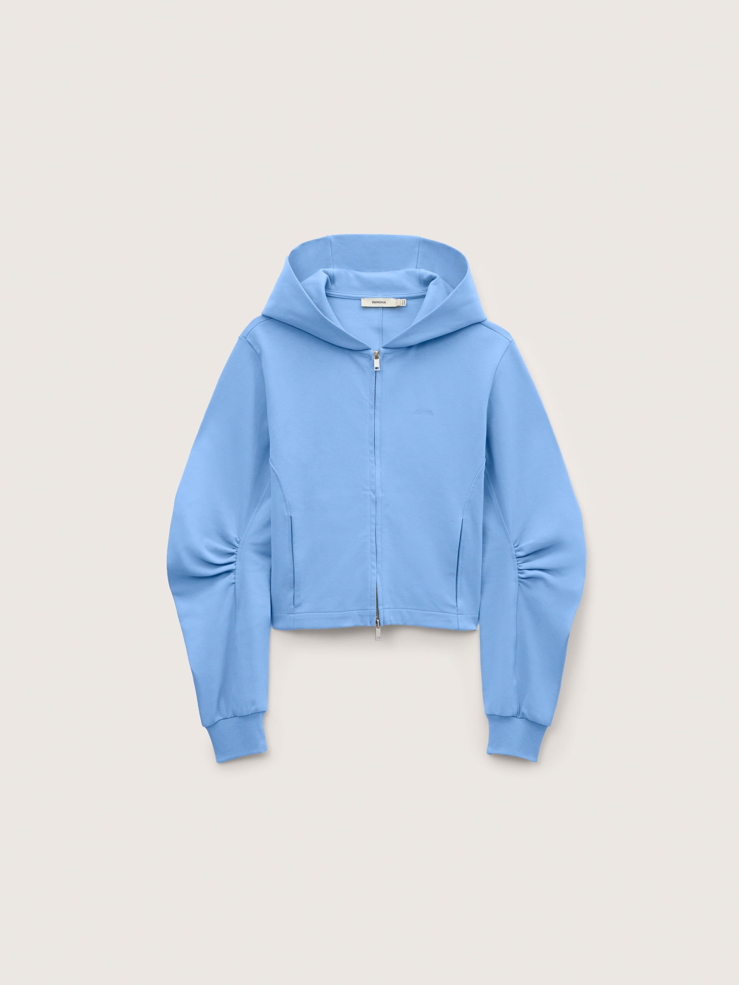 Womens Double Jersey Zip Up Hoodie—Lucid Sky
