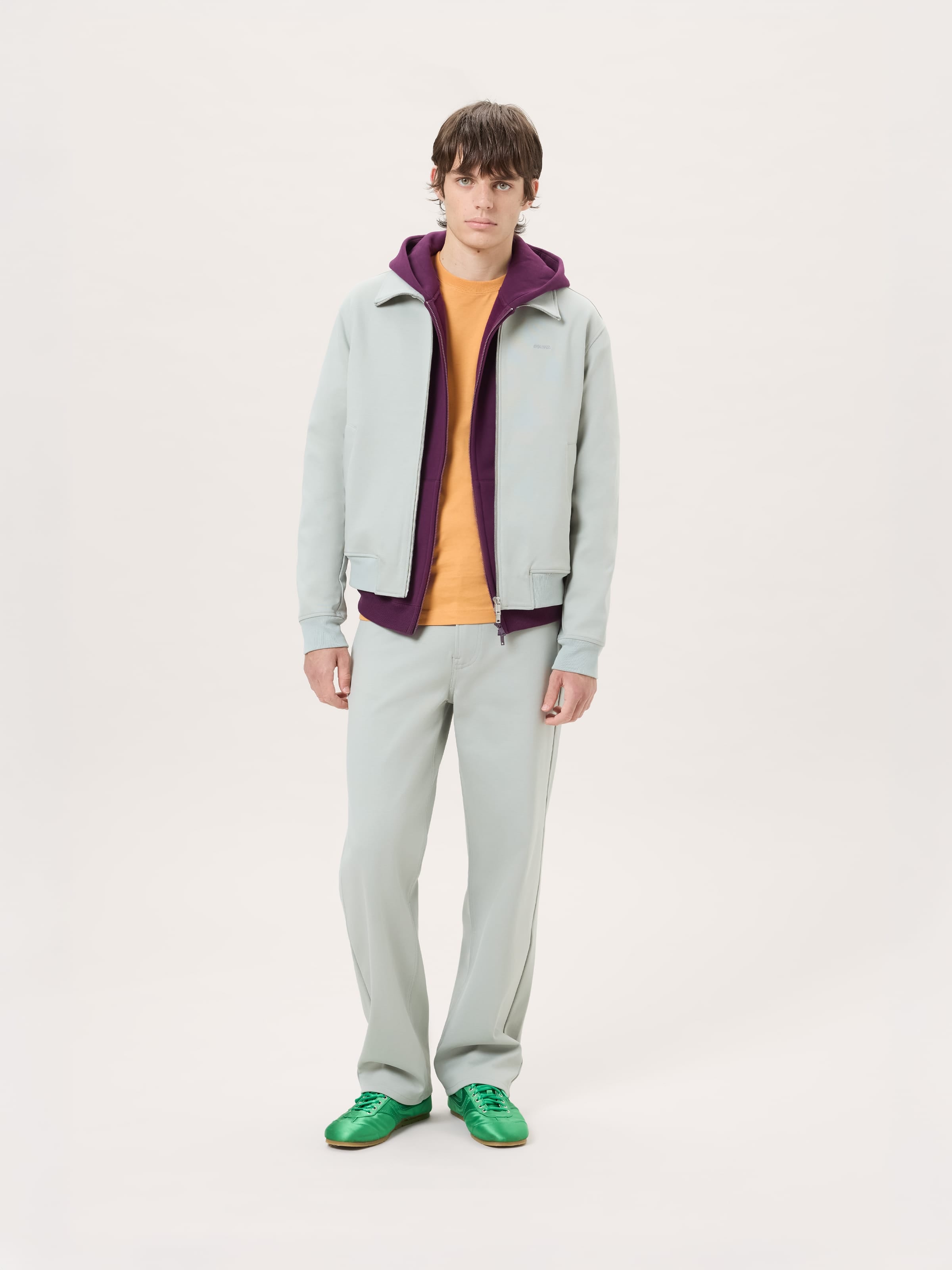 Mens Heavyweight Interlock Trousers—Silent Stone