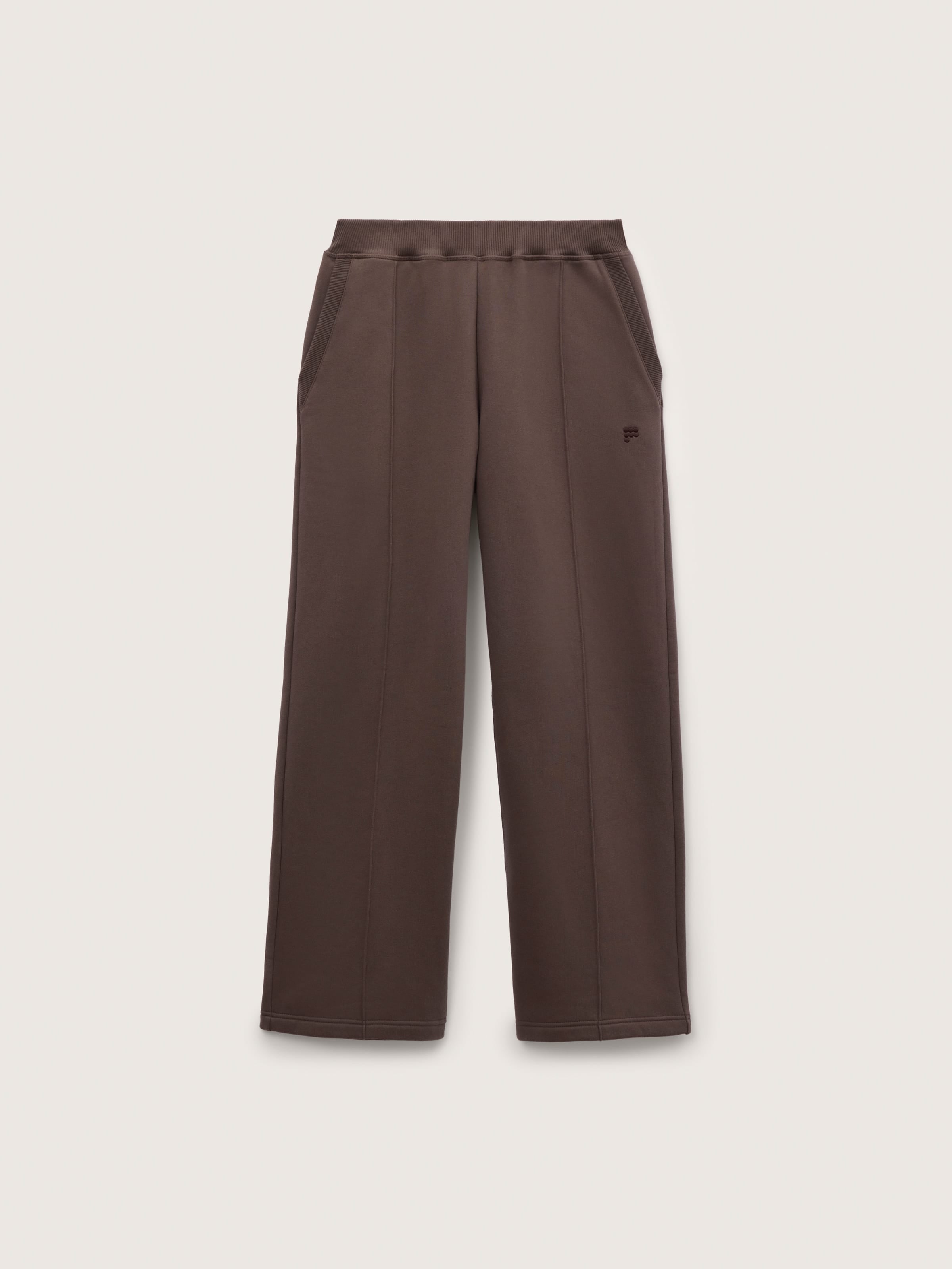Womens Heavyweight Logo Straight Leg Track Pants—Shadow Clay