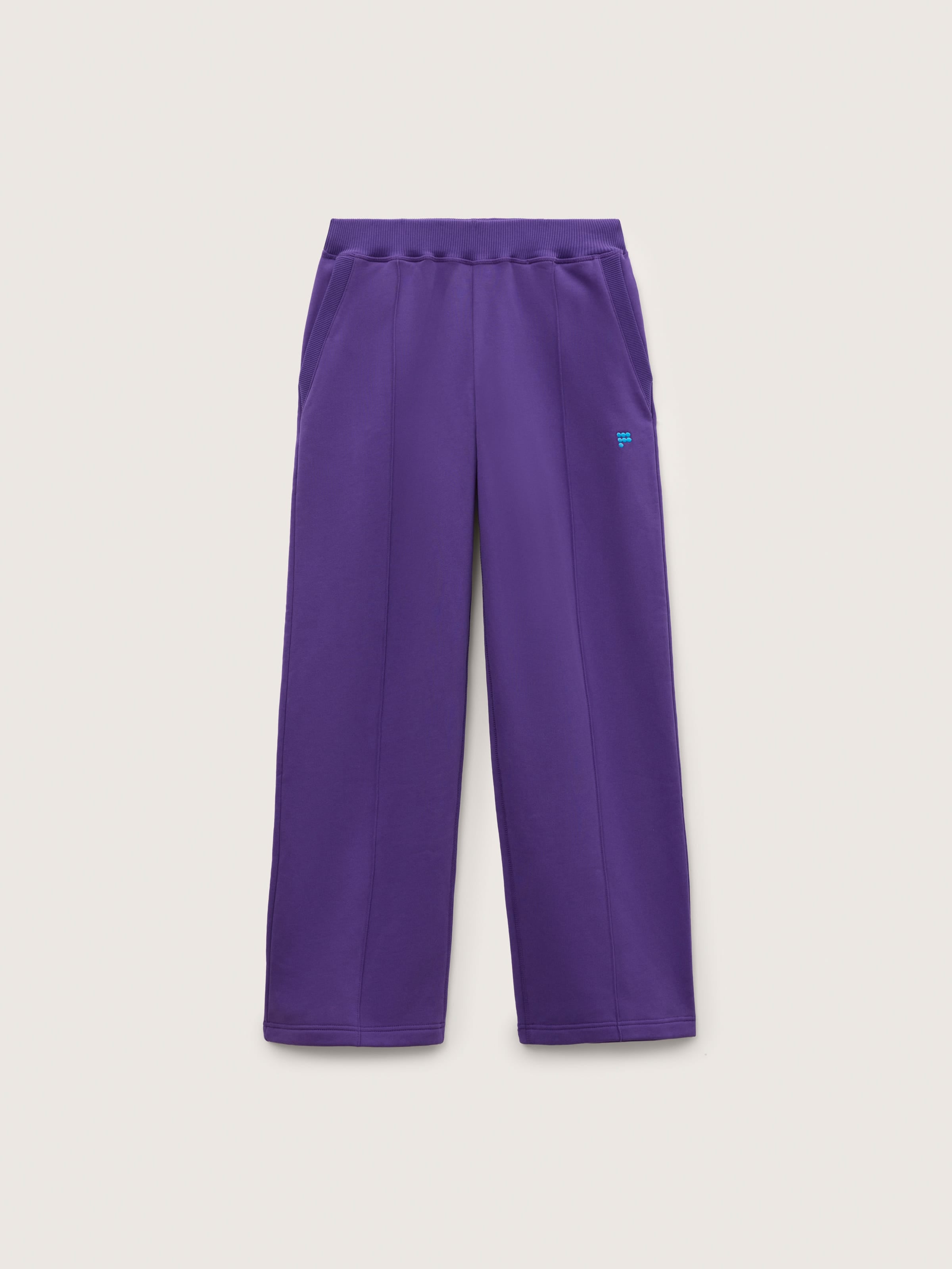 Womens Heavyweight Logo Straight Leg Track Pants—Velvet Dusk