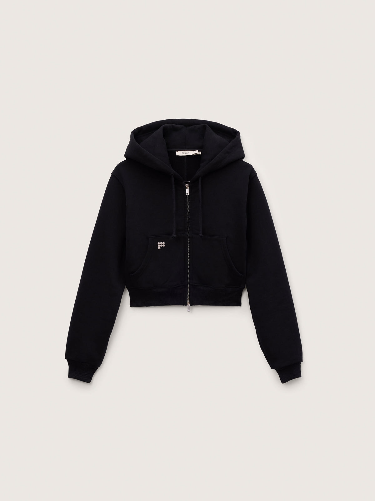 Womens Heavyweight Cropped Hoodie—Black