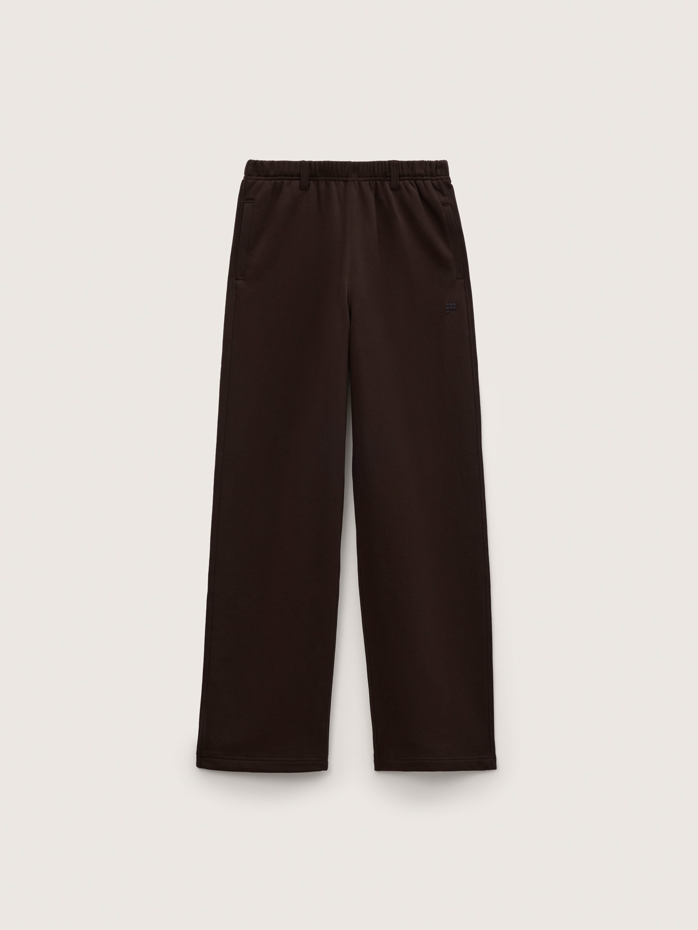 Womens Midweight Straight Leg Logo Track Pants—Obsidian Core