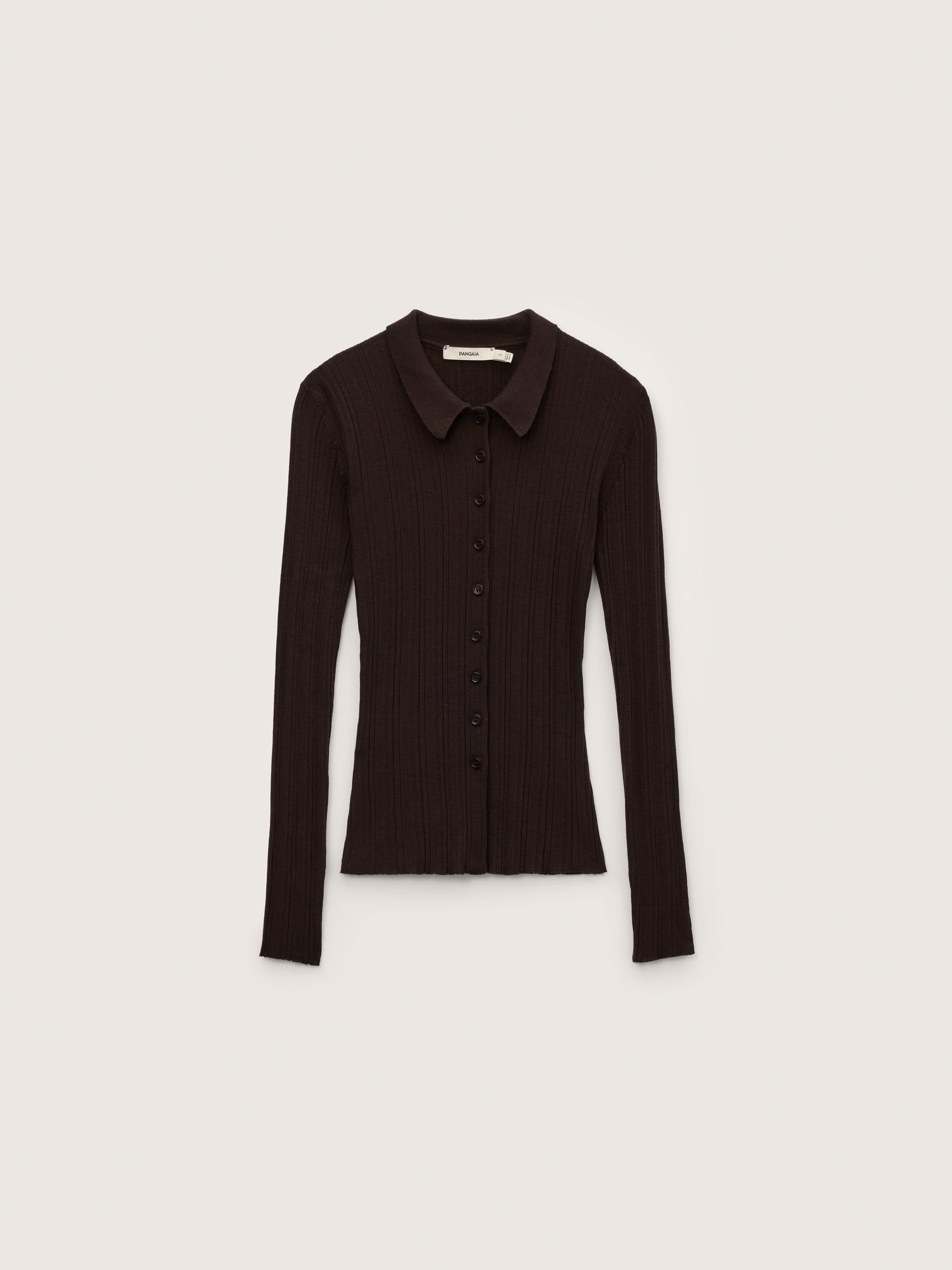 Womens Merino Wool Button Up Top—Obsidian Core
