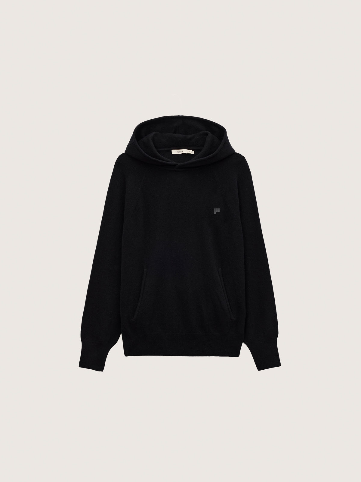 Mens Cashmere and Merino Wool Blend Hoodie—Black
