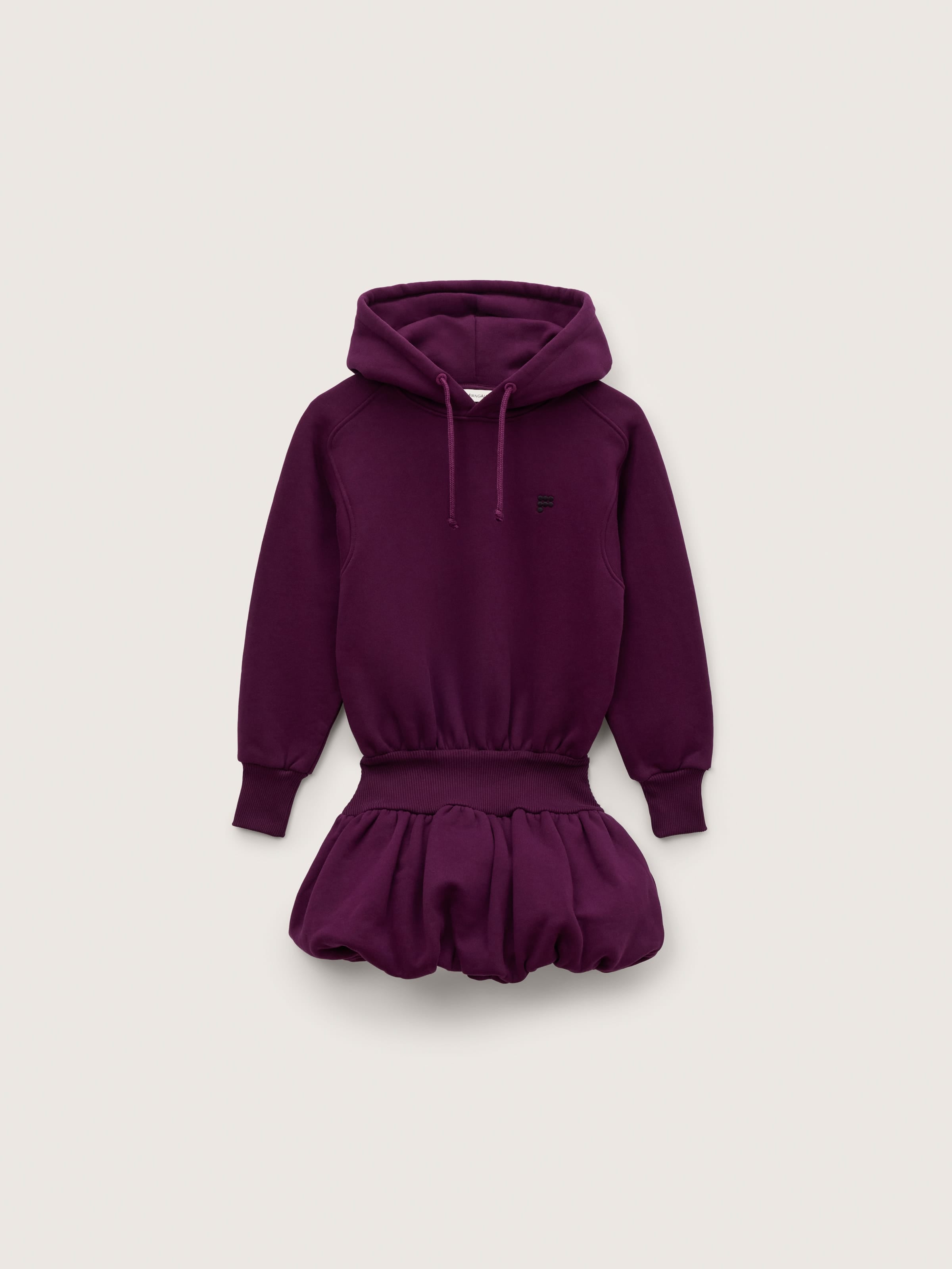 Kids’ Heavyweight Hoodie Balloon Dress—Nocturne Plum