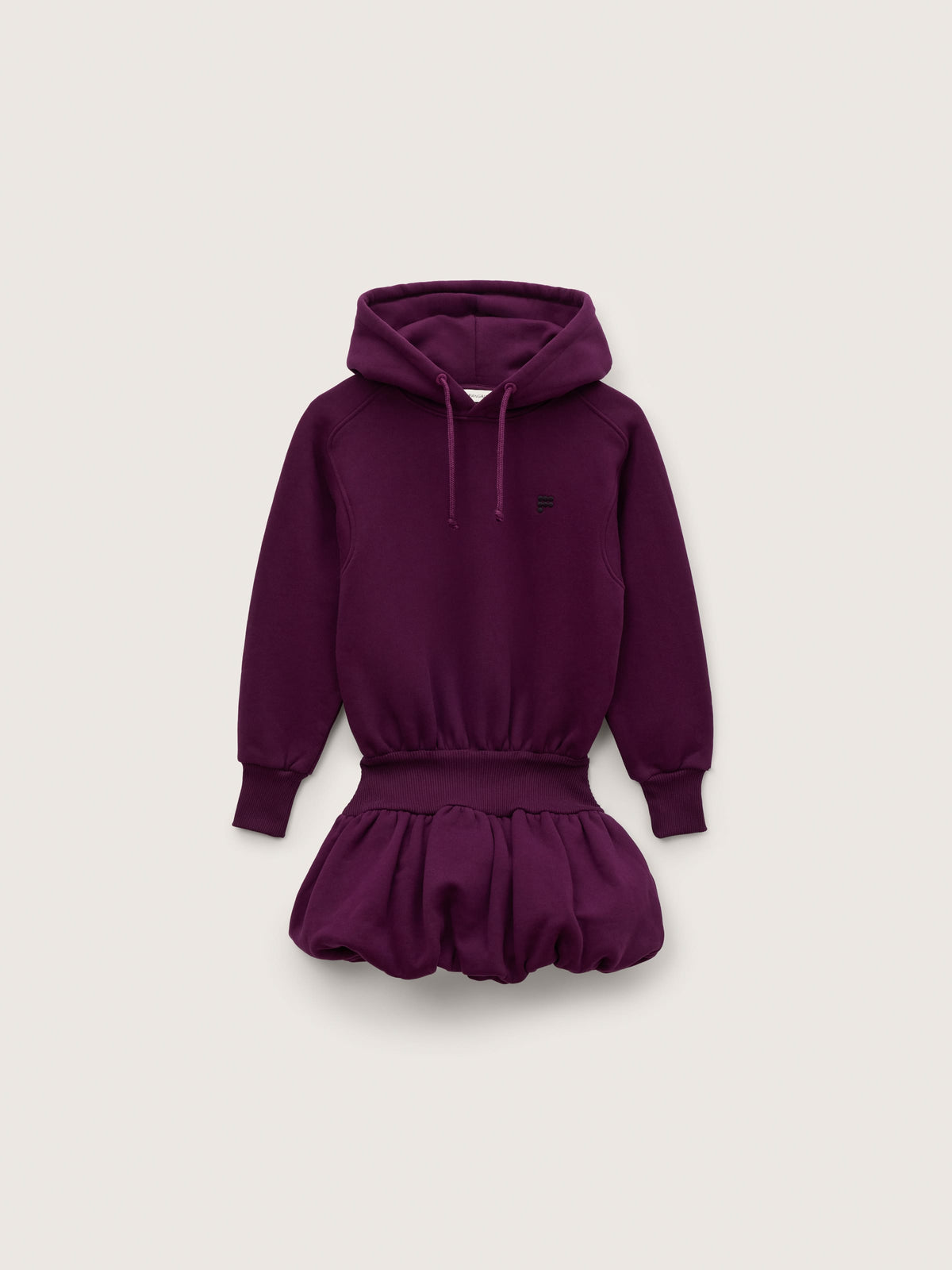 Kids’ Heavyweight Hoodie Balloon Dress—Nocturne Plum