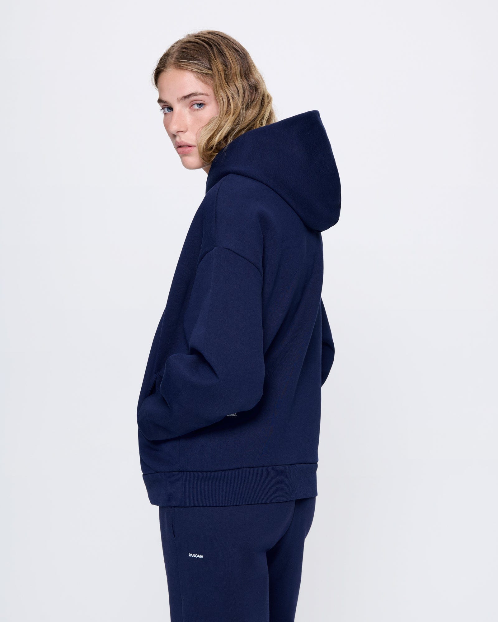 Womens Navy 365 Heavyweight Hoodie | Designer Hoodies | PANGAIA