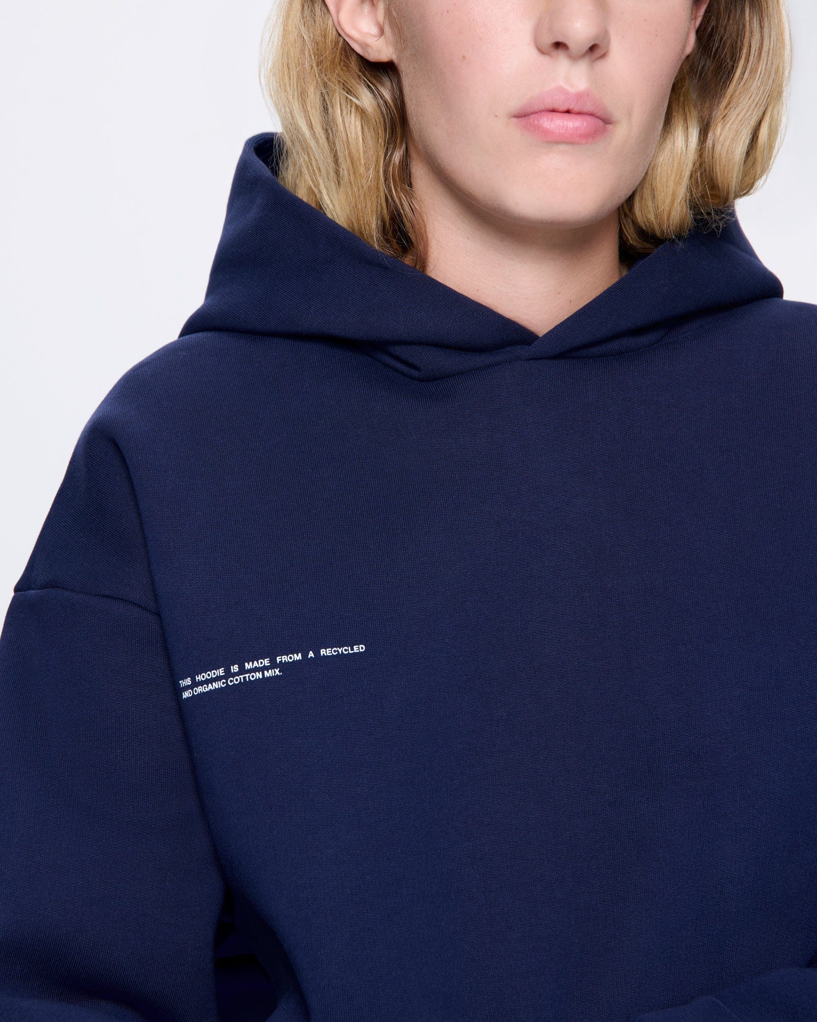 Womens Navy 365 Heavyweight Hoodie | Designer Hoodies | PANGAIA