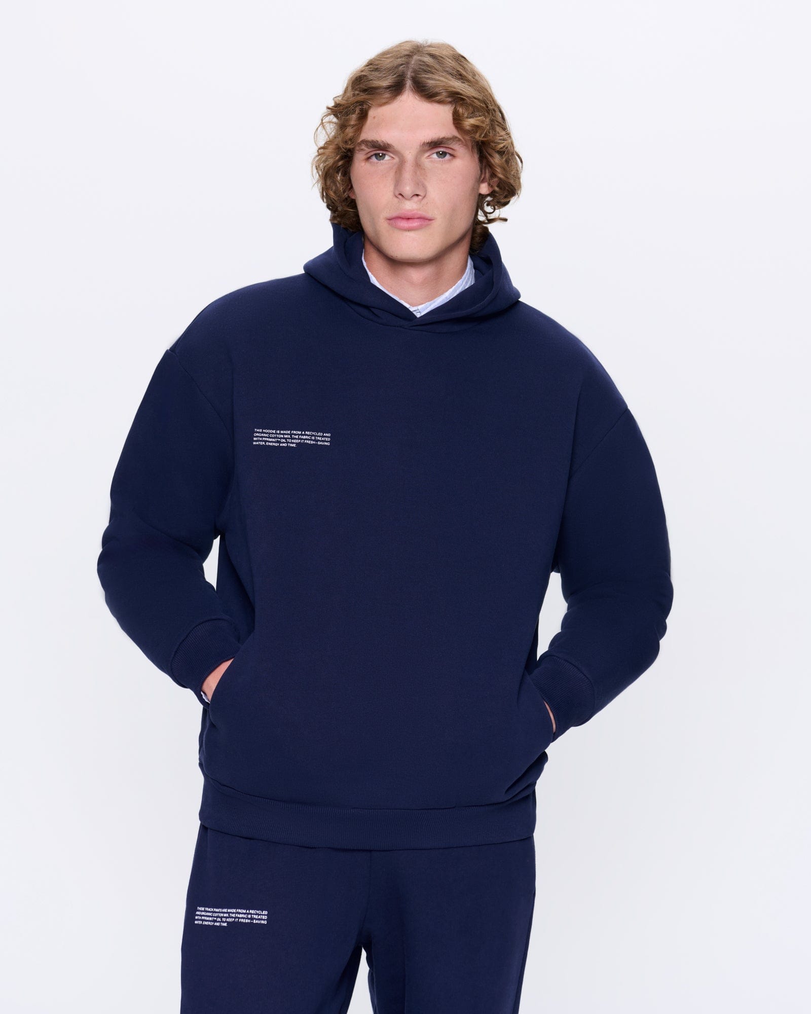 Mens Navy 365 Heavyweight Hoodie Designer Hoodies PANGAIA