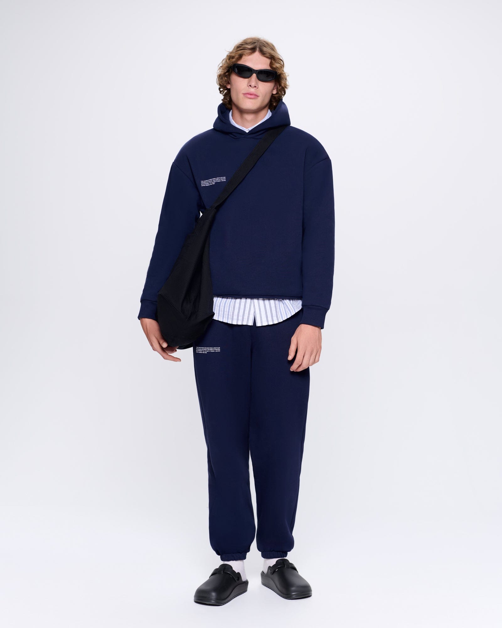 Mens Navy 365 Heavyweight Hoodie | Designer Hoodies | PANGAIA