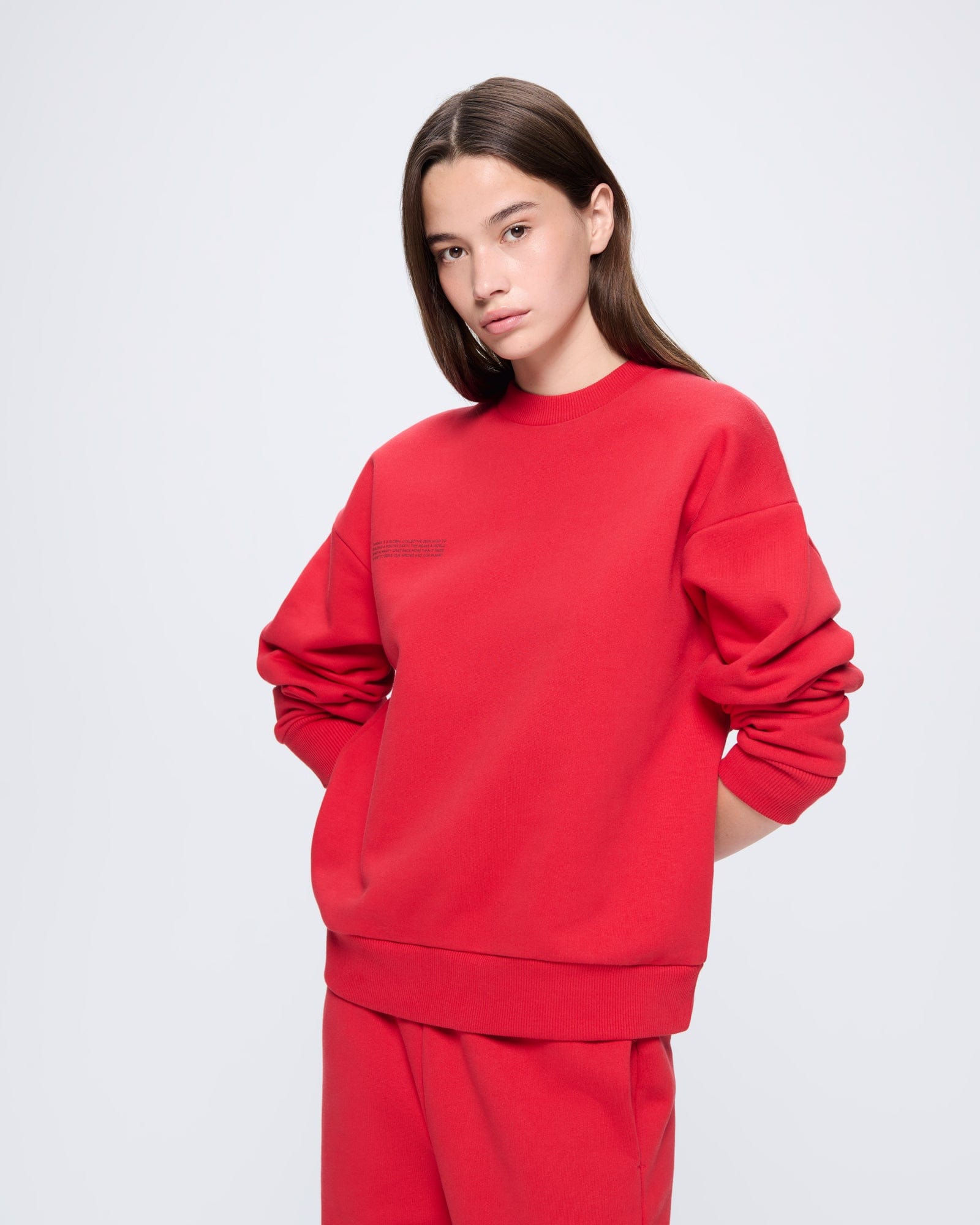 Womens 365 Heavyweight Sweatshirt—Goji Red