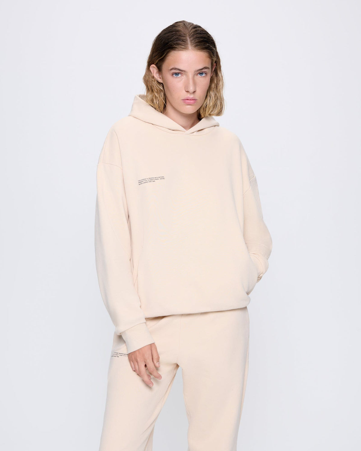 Womens Sand 365 Midweight Hoodie | Luxury Hodies | PANGAIA