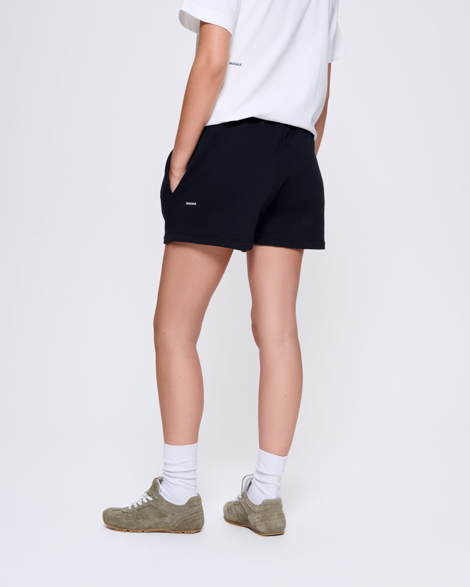 Womens Black 365 Midweight Shorts | Designer Shorts | PANGAIA