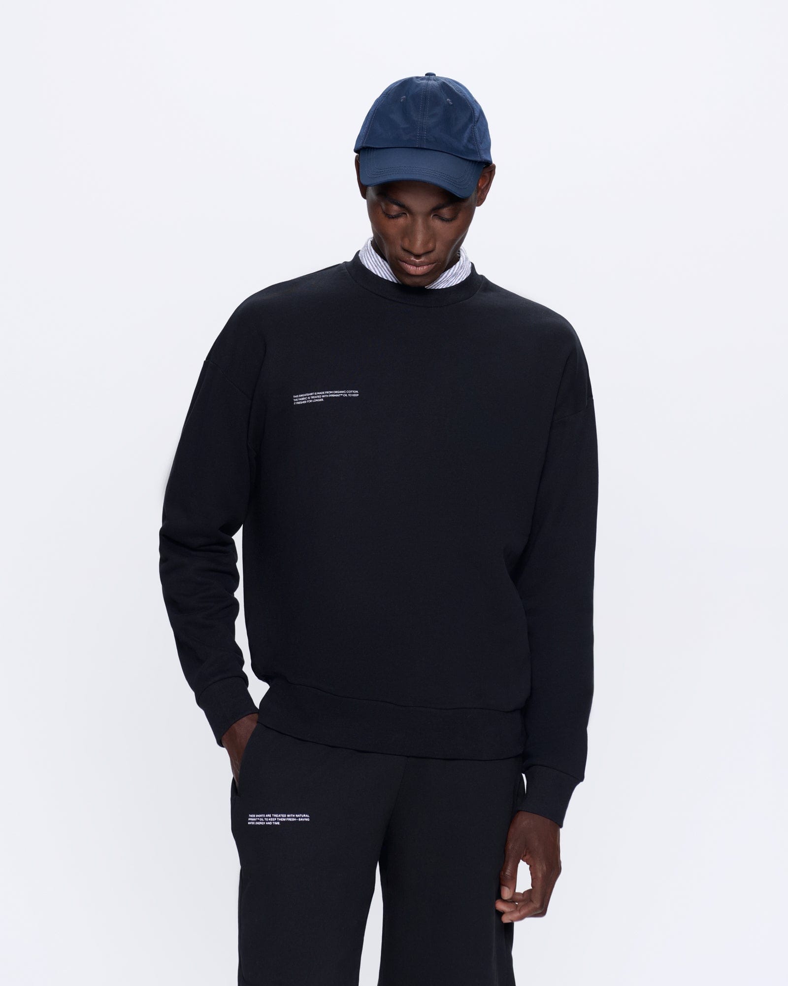 Mens Navy 365 Midweight Sweatshirt | Luxury Sweatshirts | PANGAIA