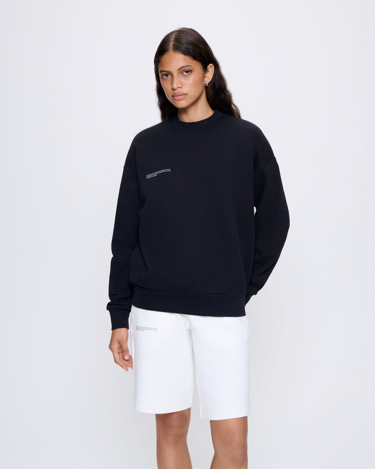 Womens Black 365 Midweight Sweatshirt | Luxury Sweatshirts | PANGAIA