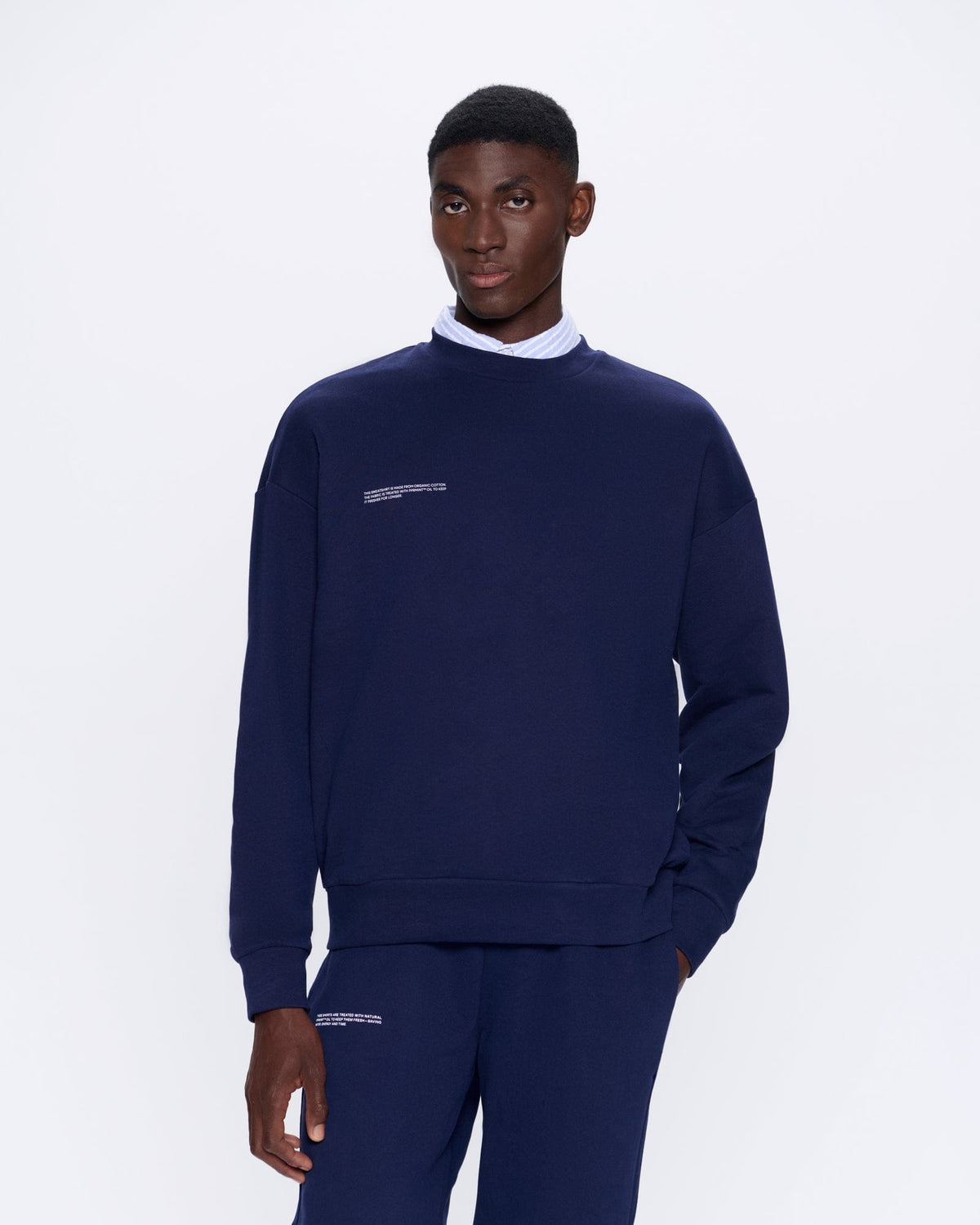 Mens Navy 365 Midweight Sweatshirt | Luxury Sweatshirts | PANGAIA