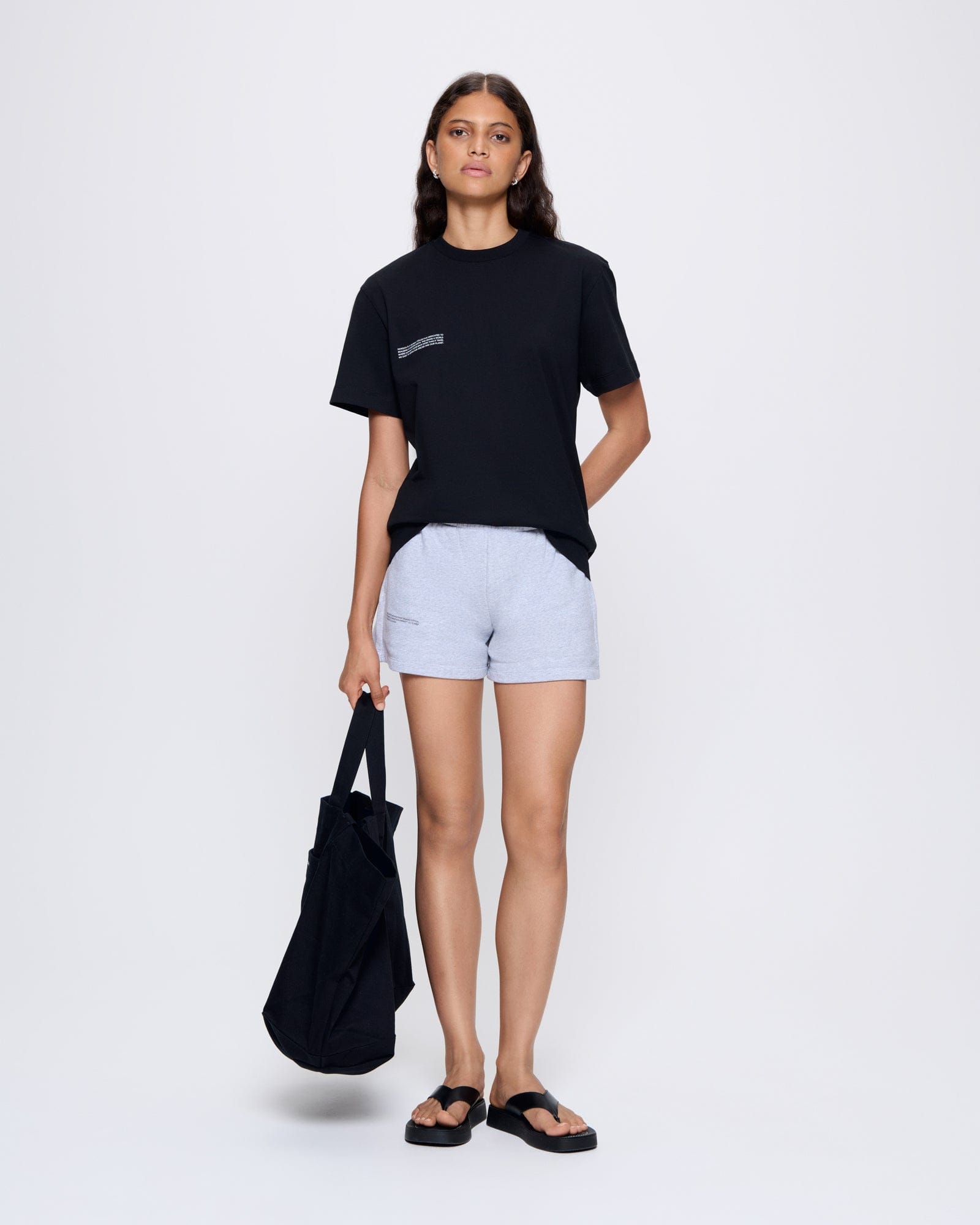 Womens Black 365 Midweight T-shirt | Designer T-Shirts | PANGAIA