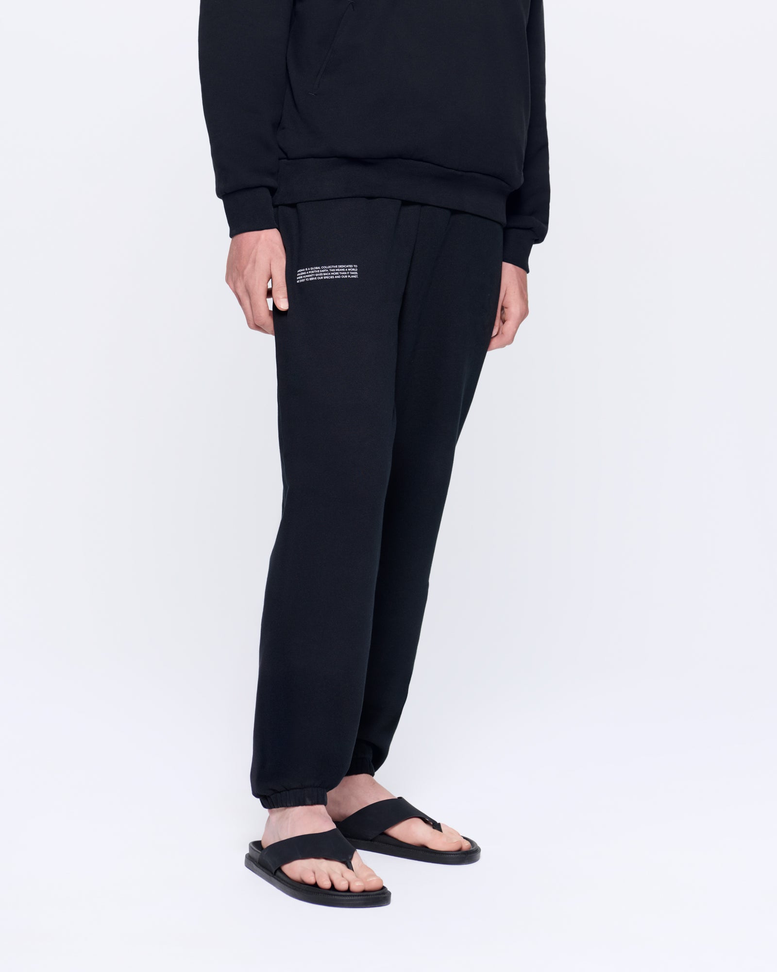 Mens Black 365 Midweight Track Pants | PANGAIA