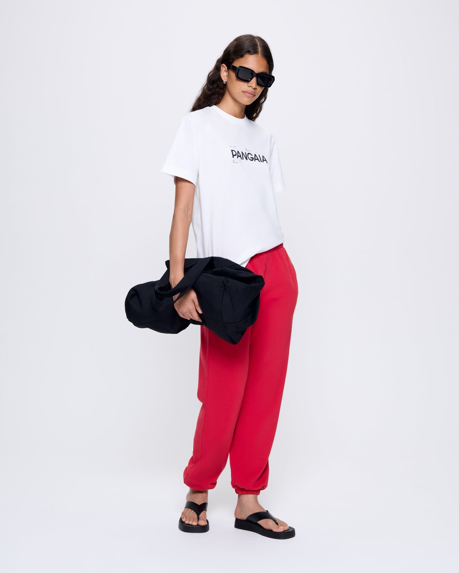 Womens 365 Midweight Track Pants—Goji red