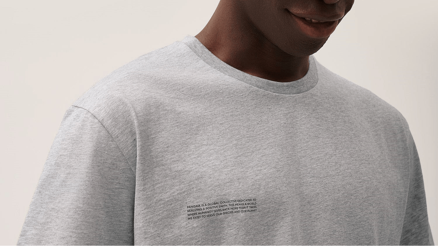 Heather grey marl cotton relaxed fit crew neck t-shirt with chest text detail