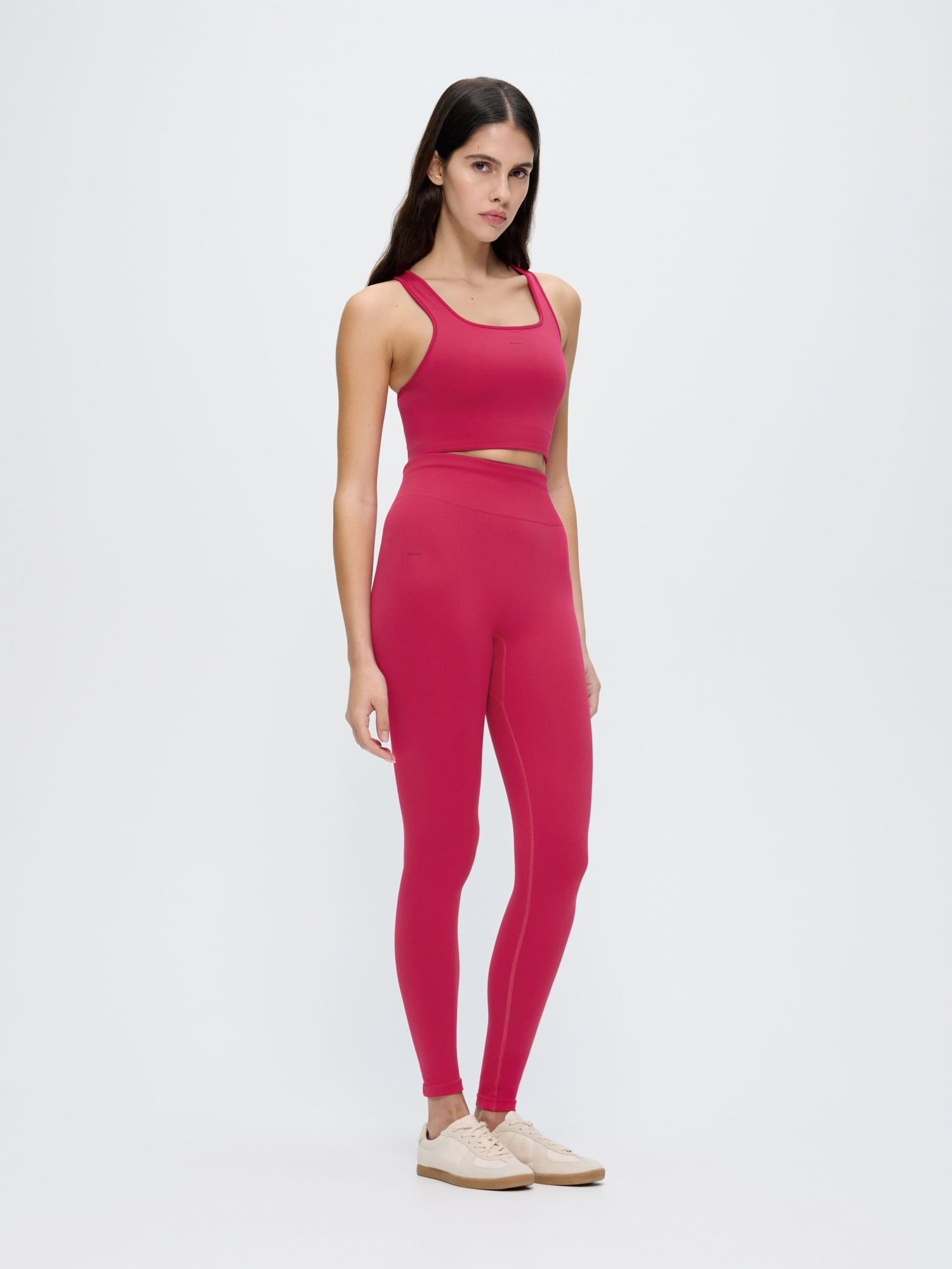 Womens 99% Bio-Based Compressive Leggings—Acai Pink