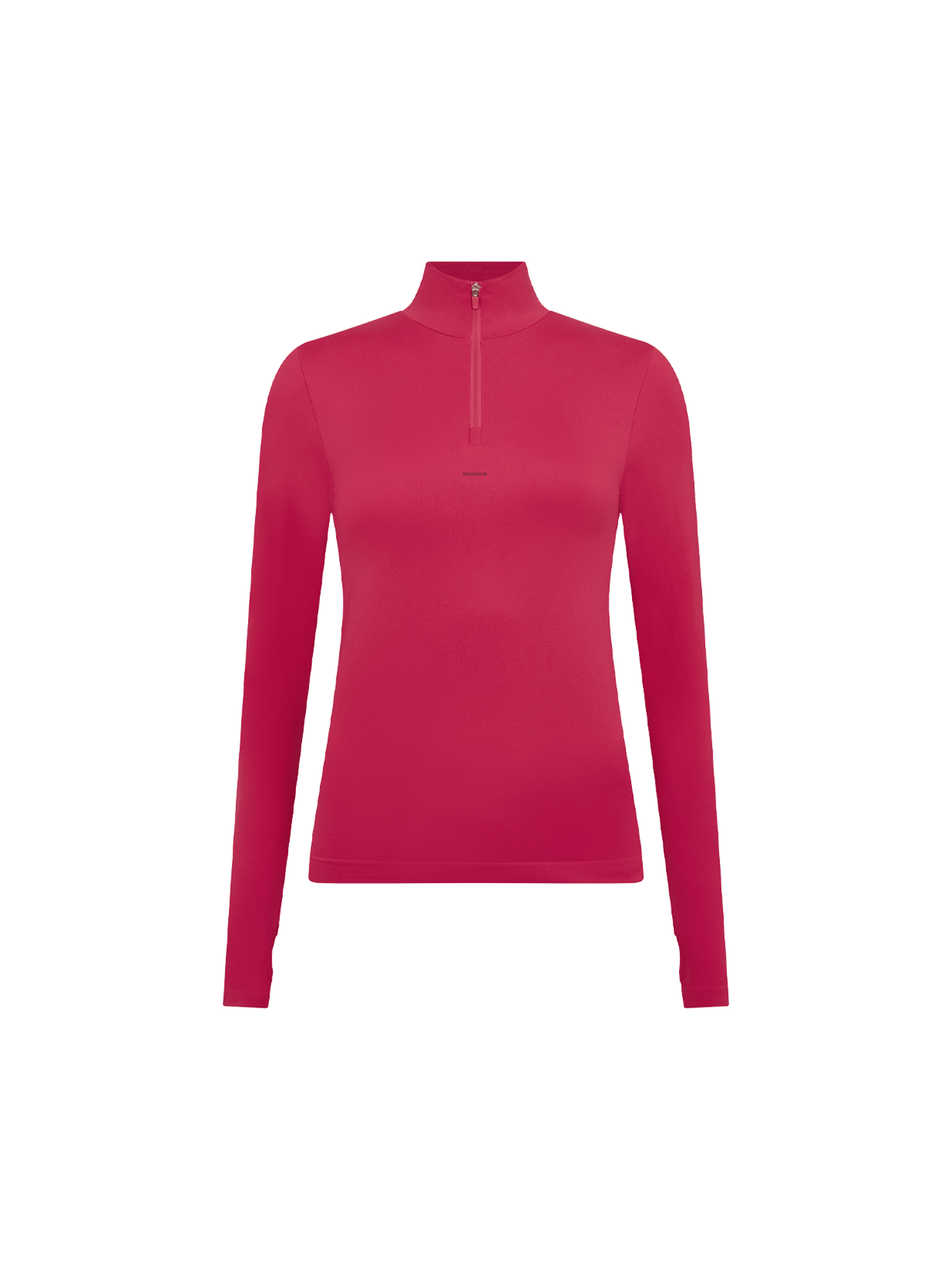 Womens 99% Bio-Based Zipped Long Sleeve Top—Acai Pink