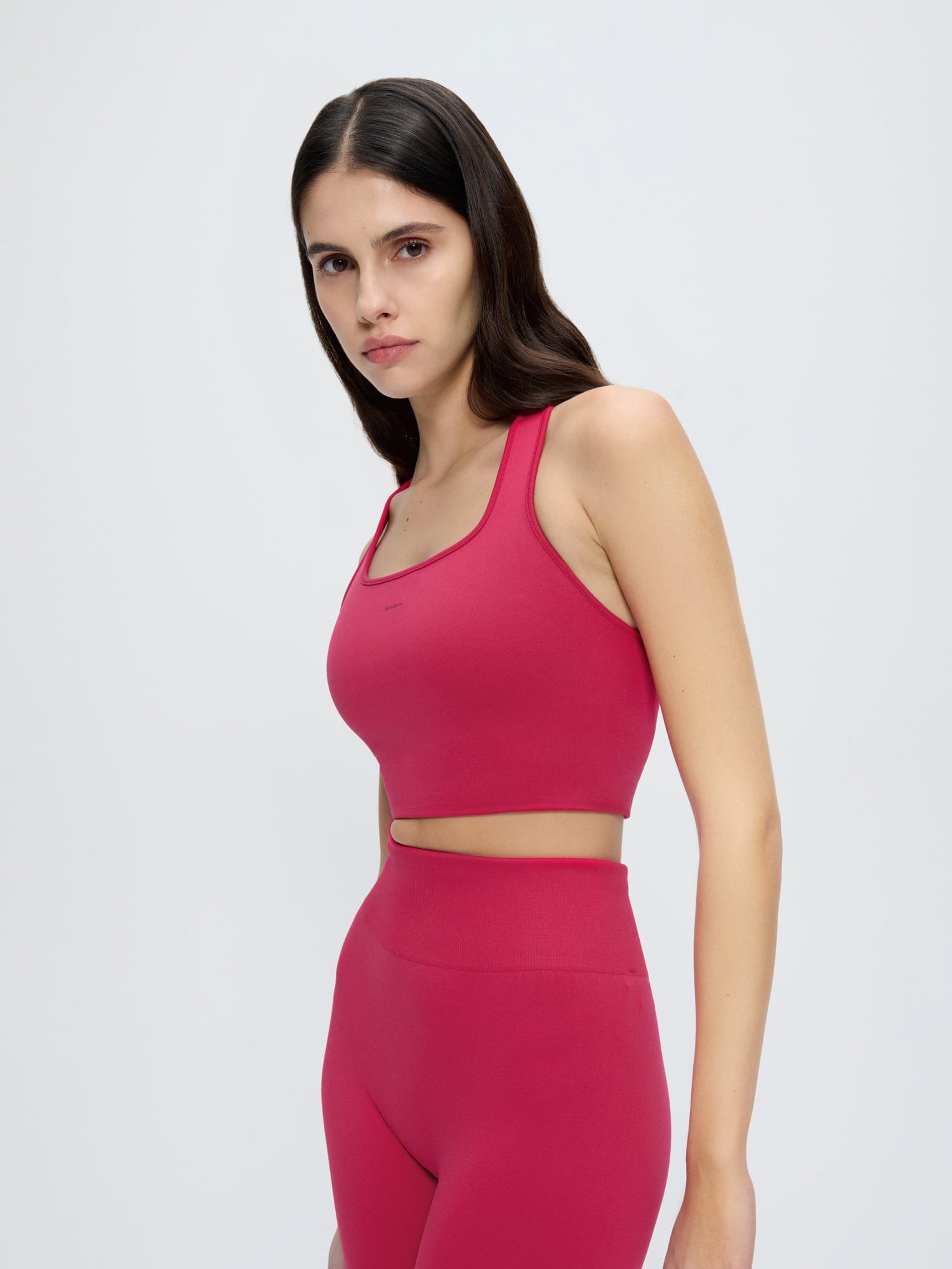 Womens 99% Bio-Based Compressive Ribbed Tank Top—Acai Pink