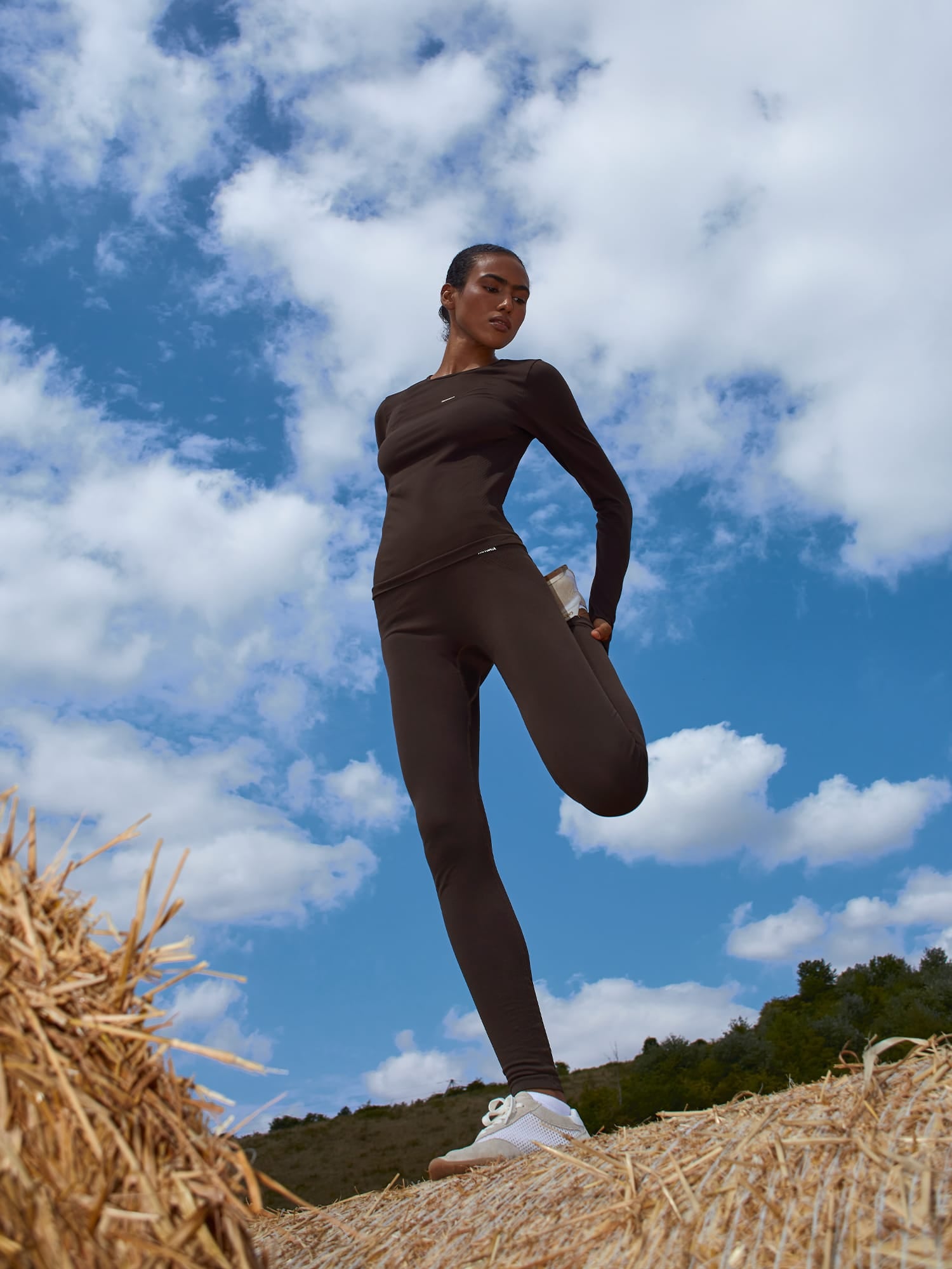 Womens Bio-Based Long Sleeve Top and Leggings Bundle—Obsidian Core