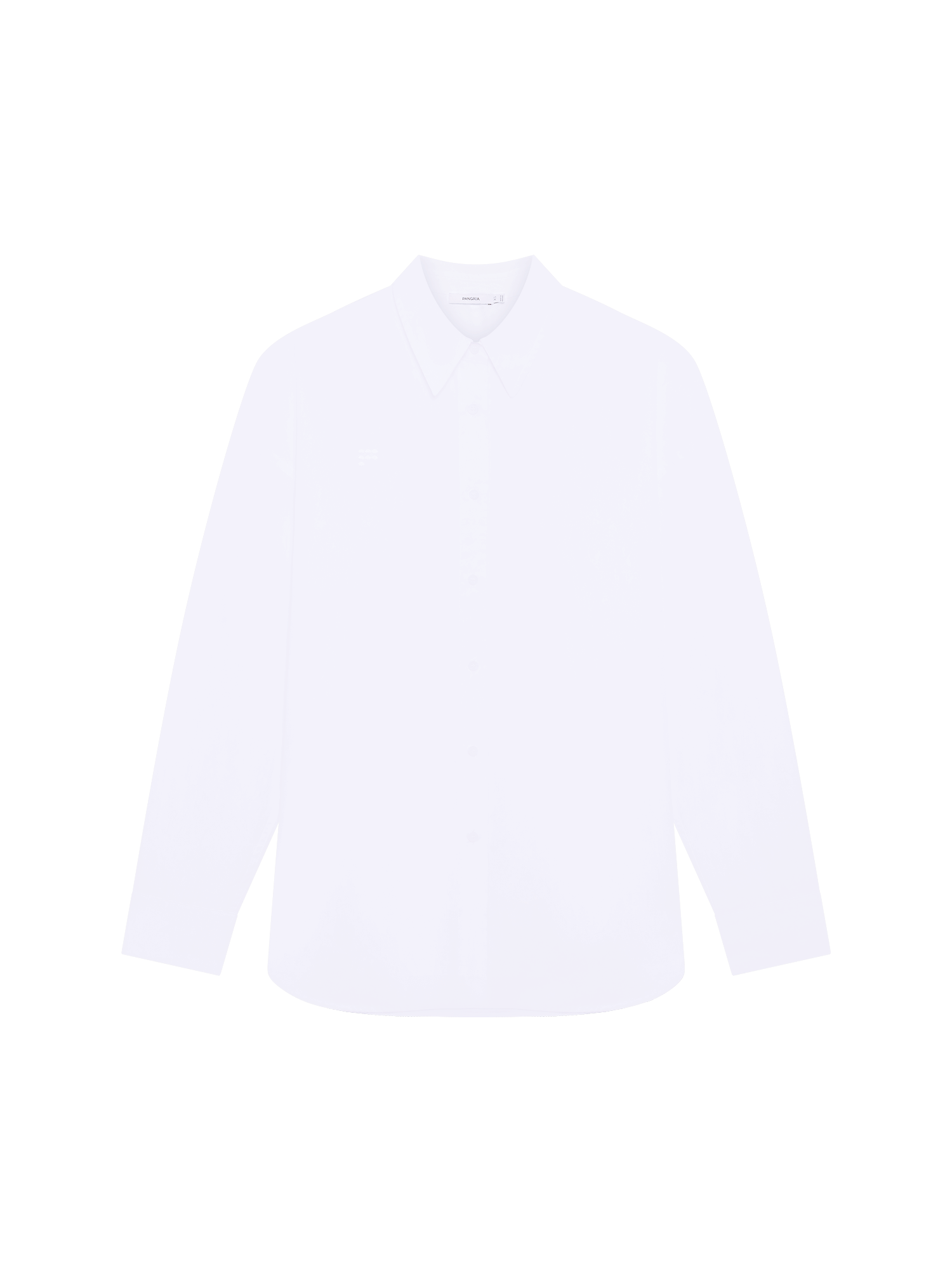 Womens Off-White Cotton Poplin Overshirt, oversized fit. Front packshot of a shirt with collar, buttons, cuffs, and tonal logo