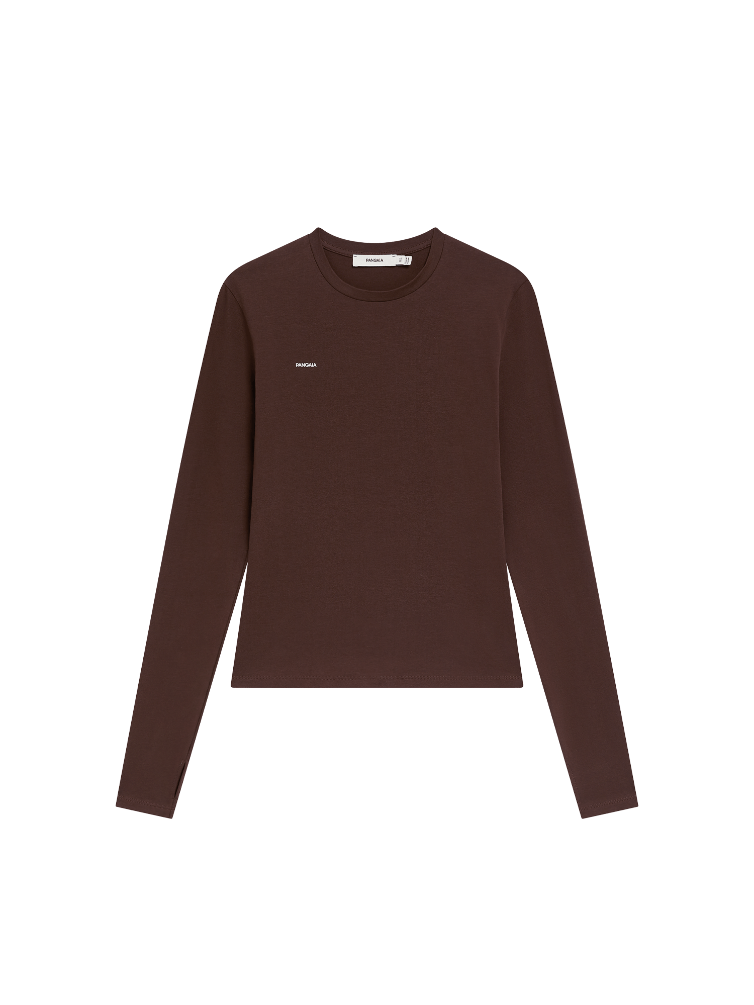 Womens Cotton-Stretch Long-Sleeved Top—Mahogany Brown