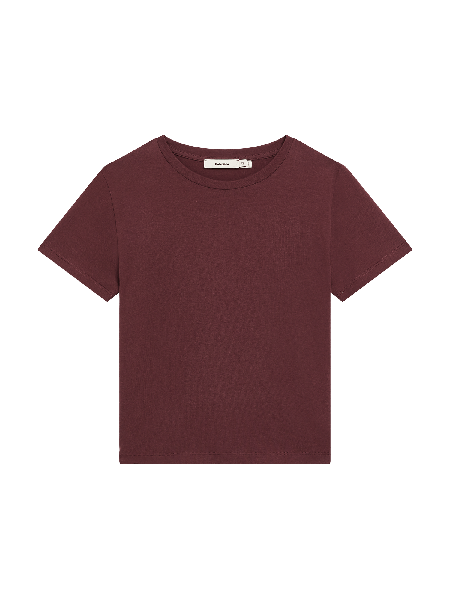 Womens Cotton-Stretch Slim T-Shirt—Chestnut Maroon
