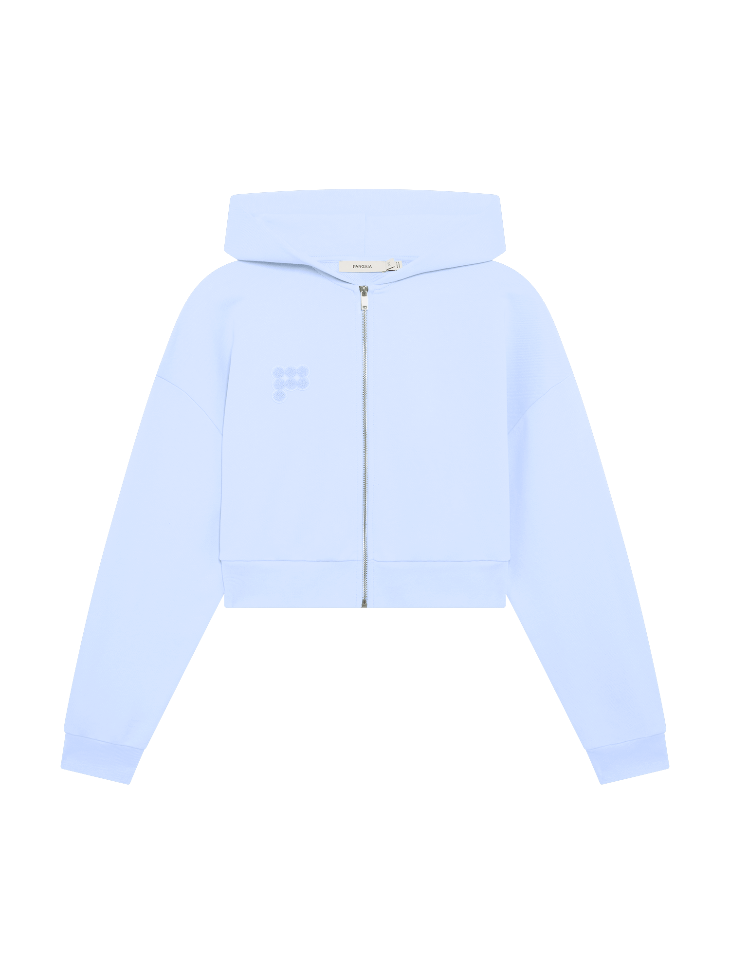 Womens Cropped Zip Up Hoodie—Wildflower Blue