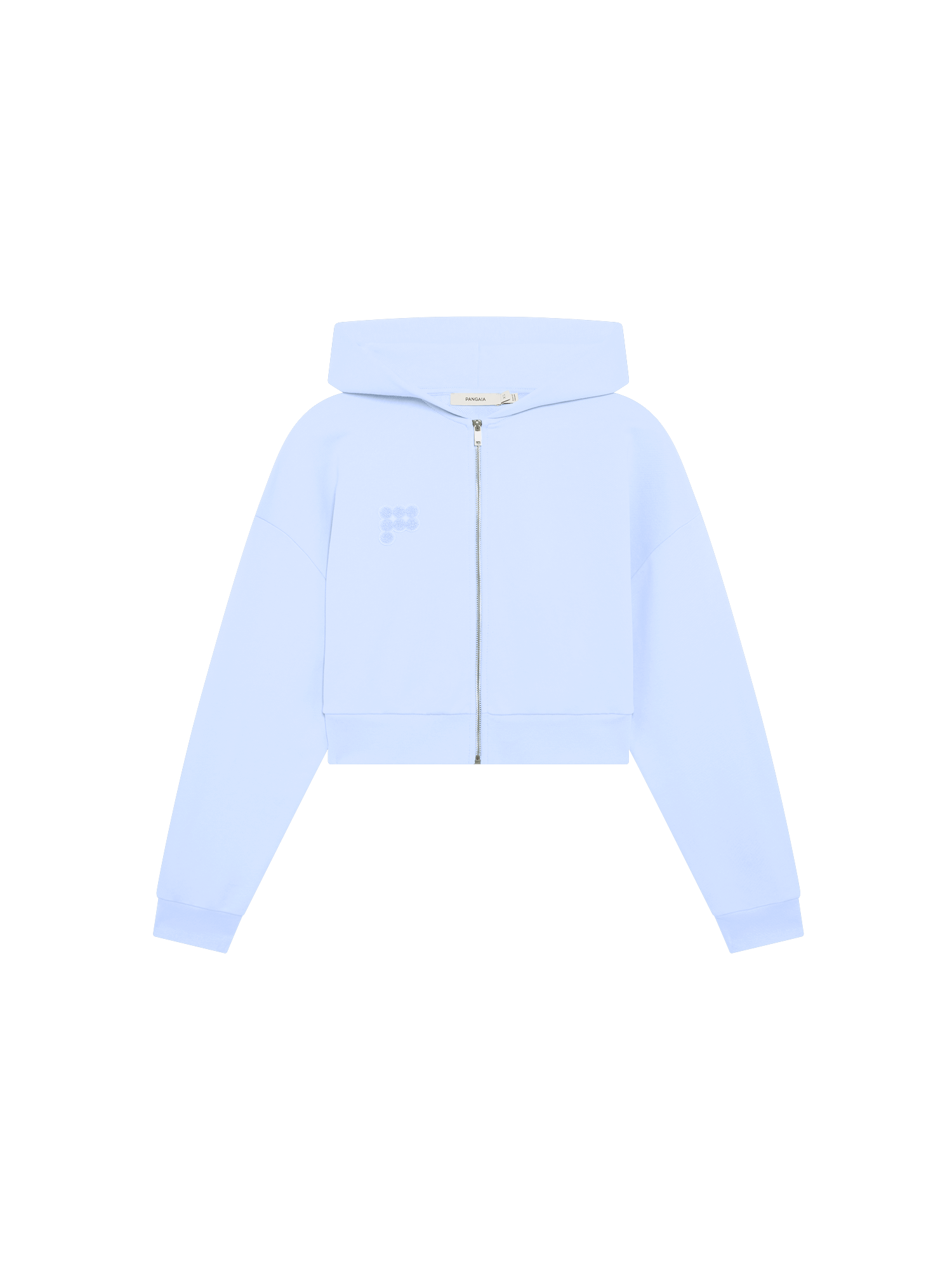 Womens Cropped Zip Up Hoodie—Wildflower Blue Womens Cropped Zip Up Hoodie—Wildflower Blue